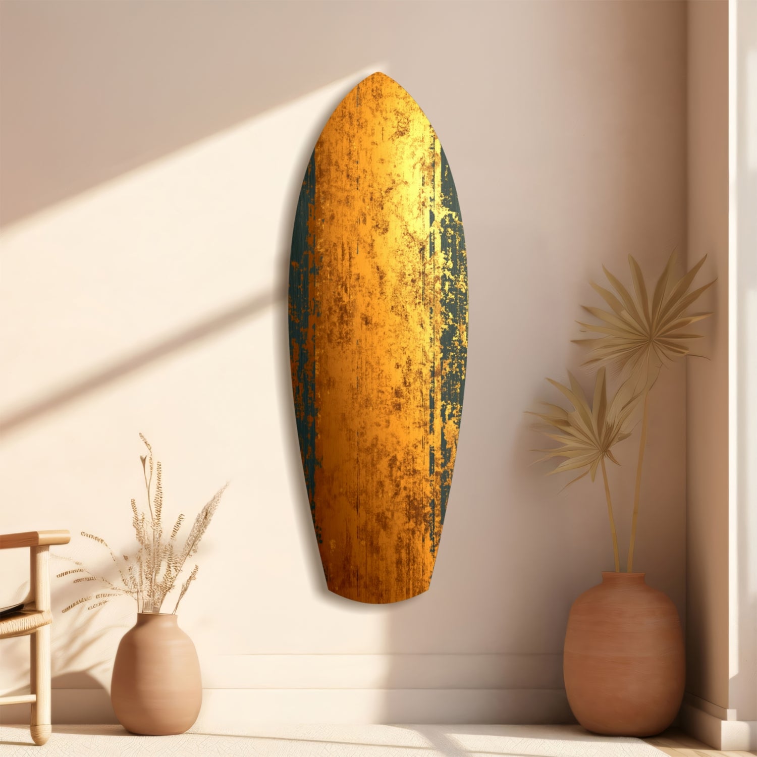 Golden Plate Glass Wall Art.