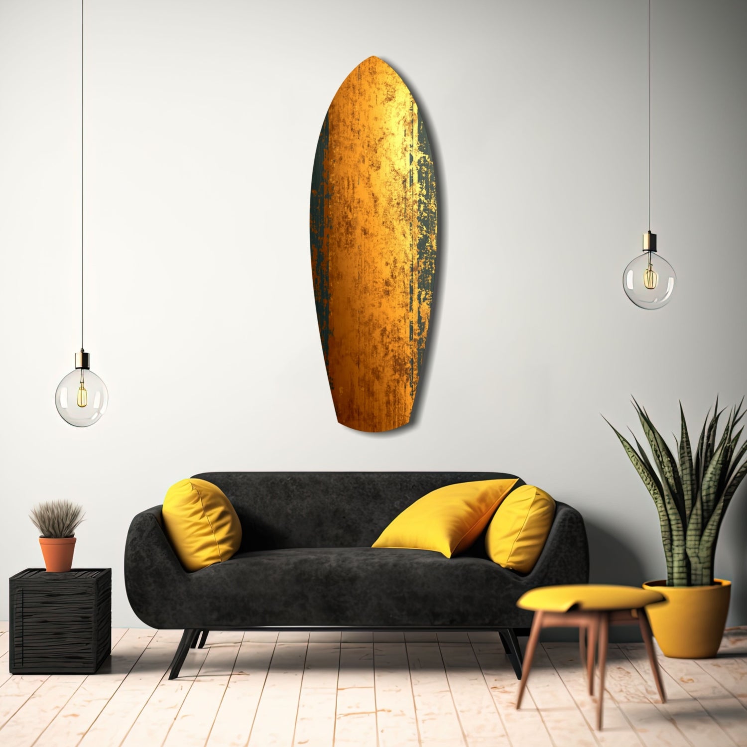Golden Plate Glass Wall Art.