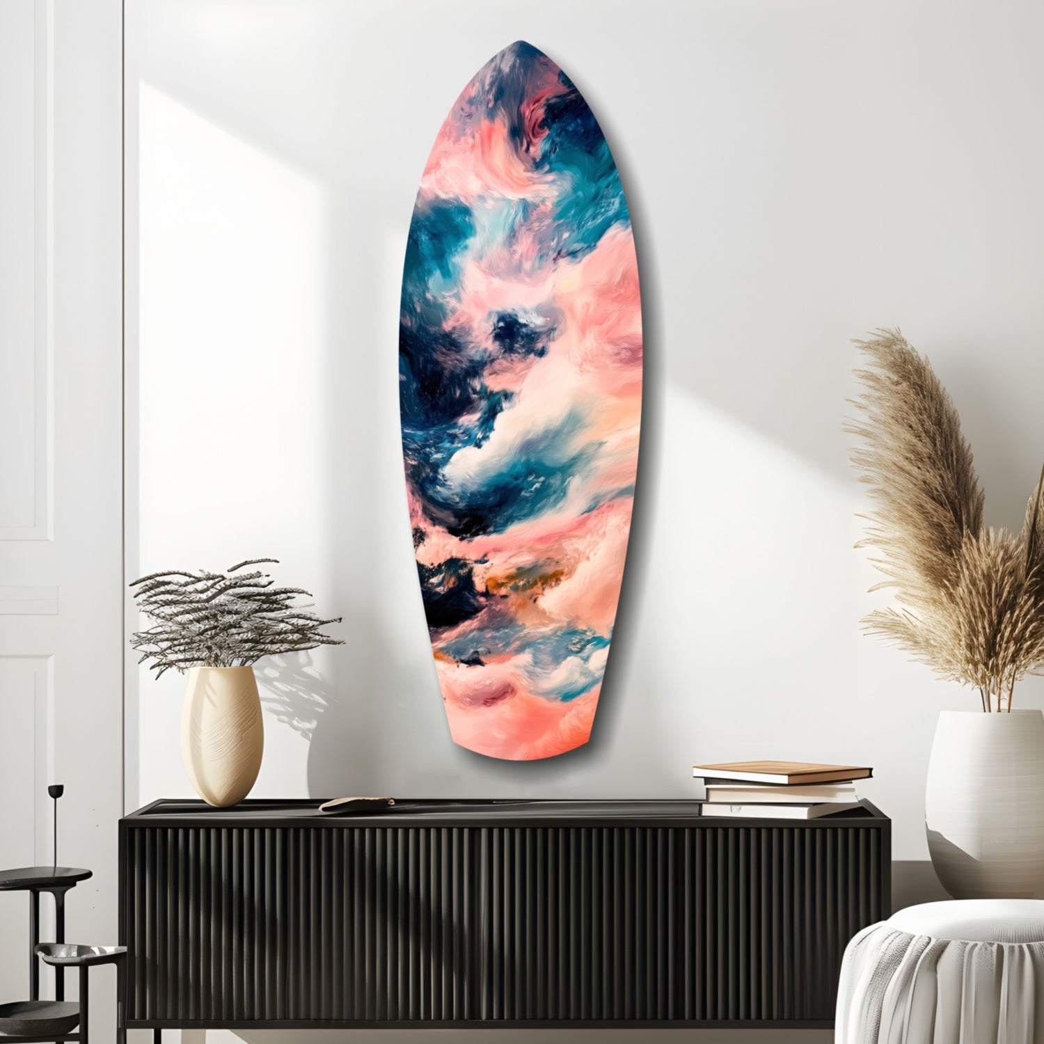 Wavy Ocean Glass Wall Art.