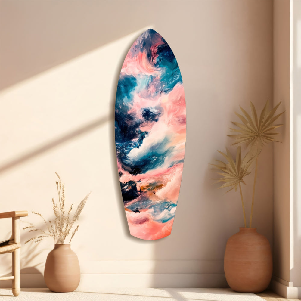 Wavy Ocean Glass Wall Art.