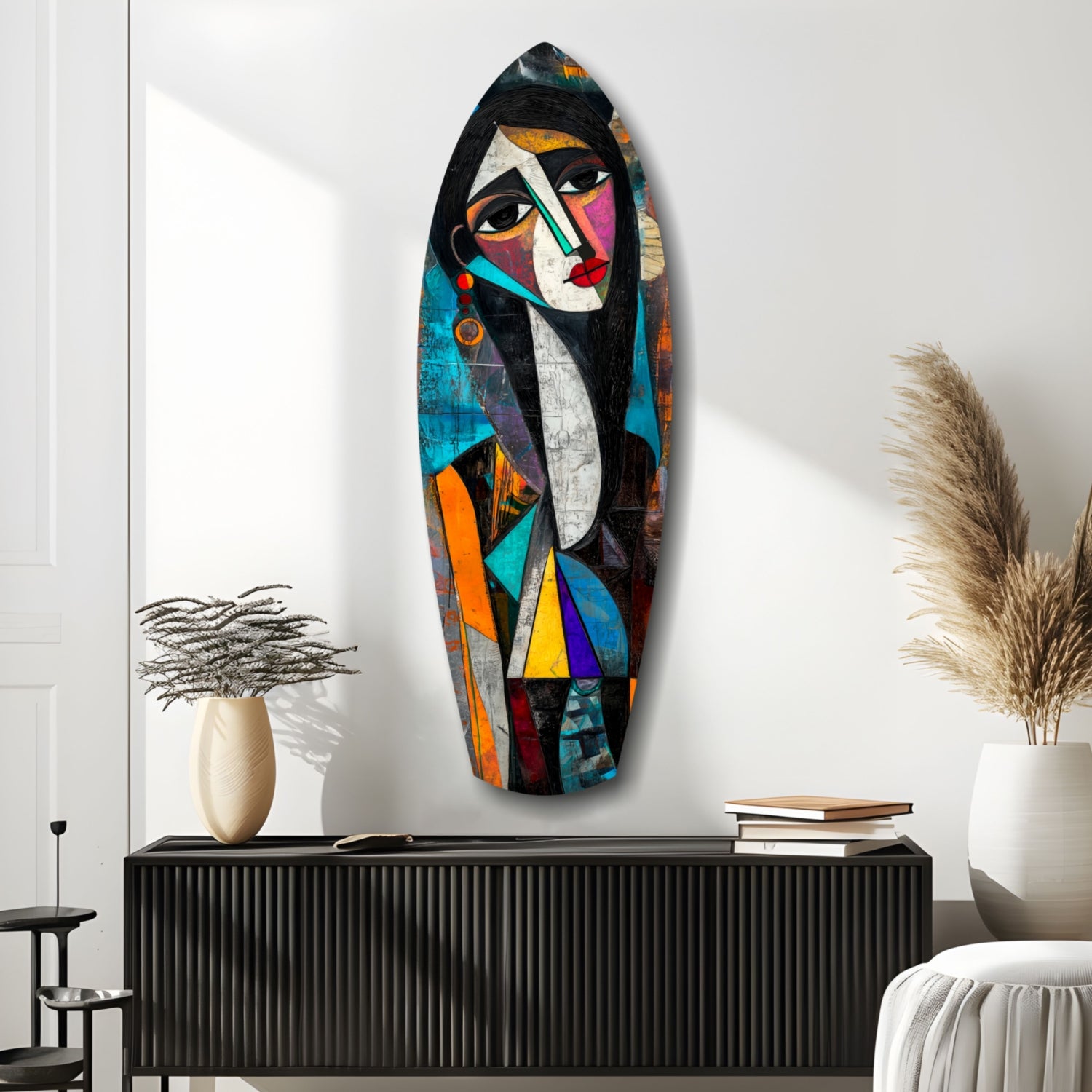 Cubist Muse Glass Wall Art.