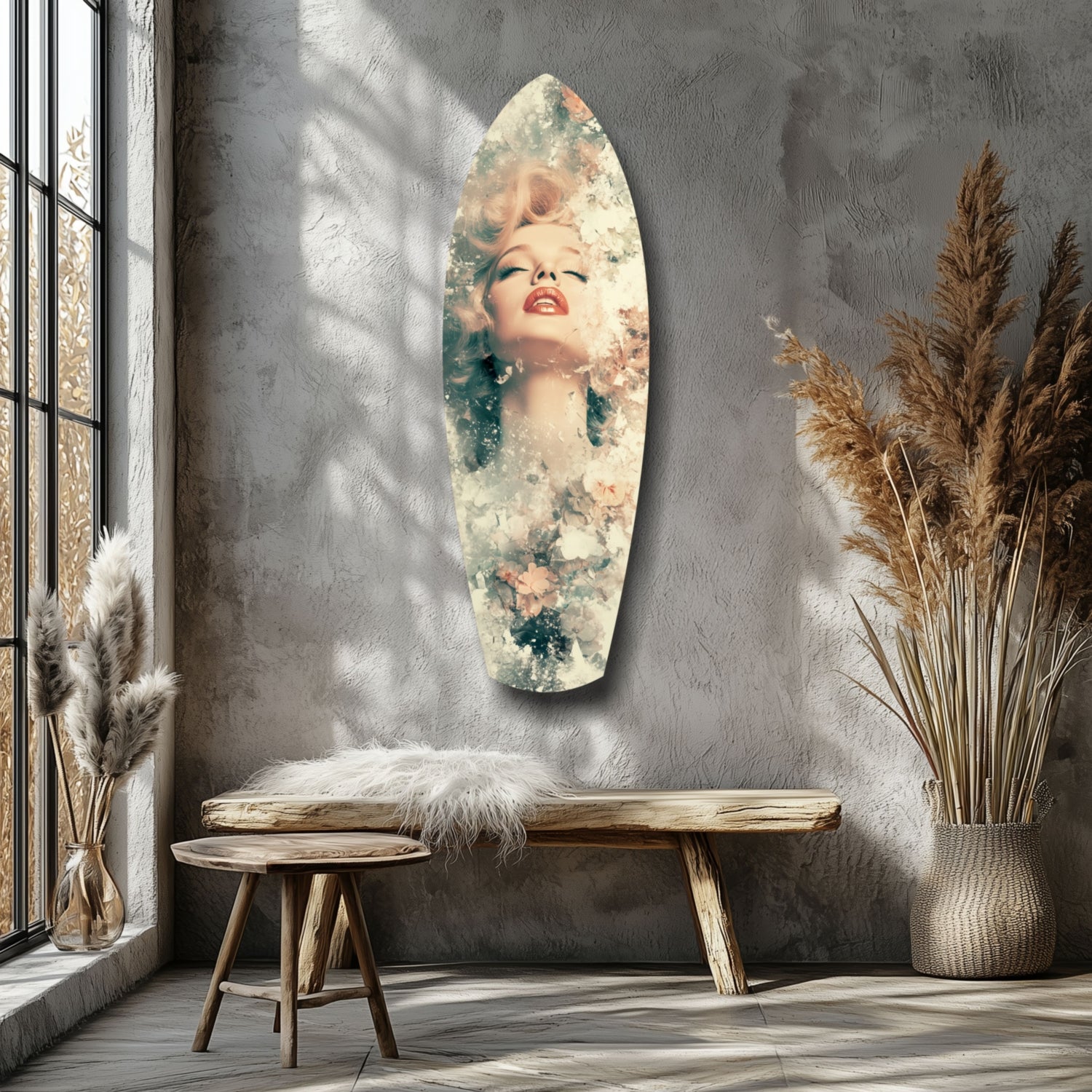 Floral Madonna Glass Wall Art.