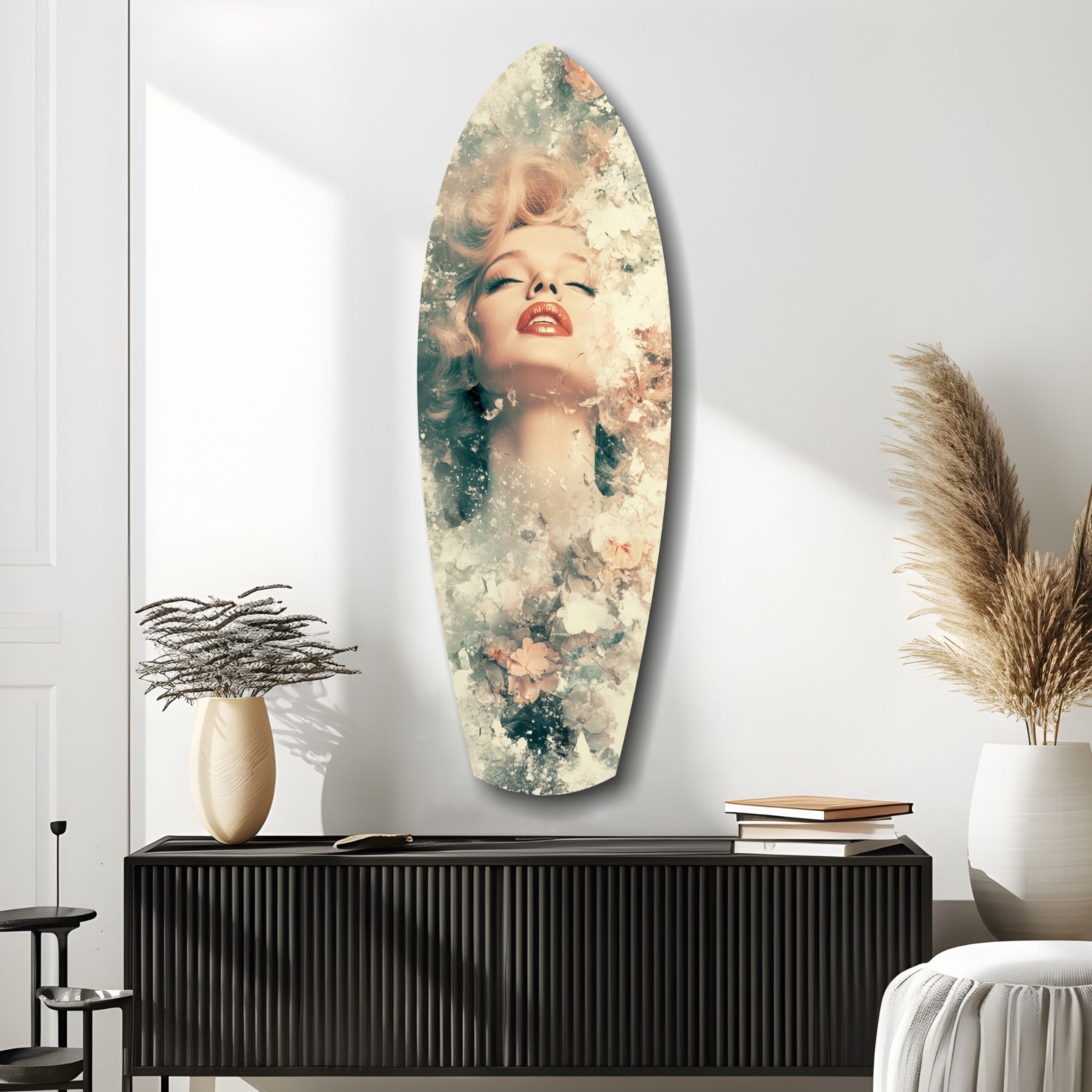 Floral Madonna Glass Wall Art.