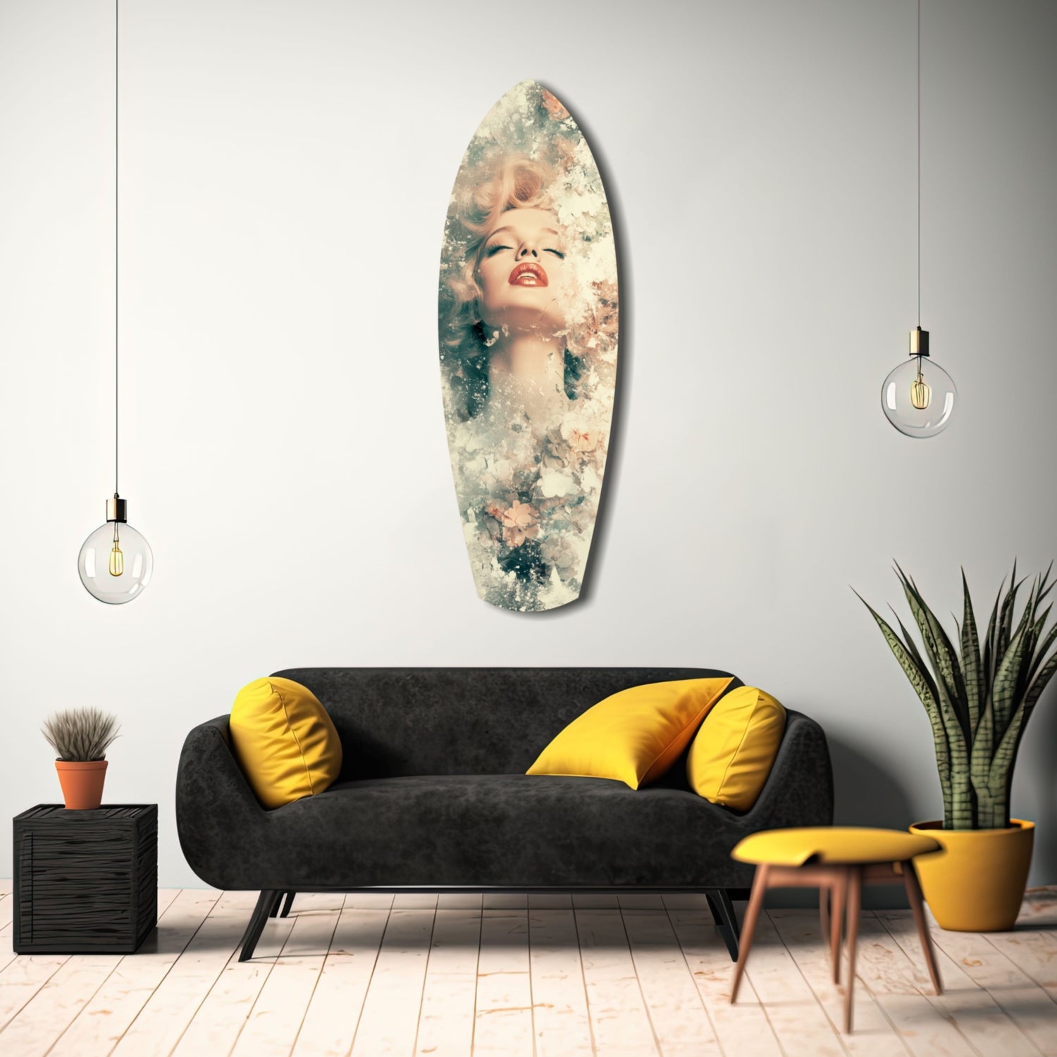 Floral Madonna Glass Wall Art.