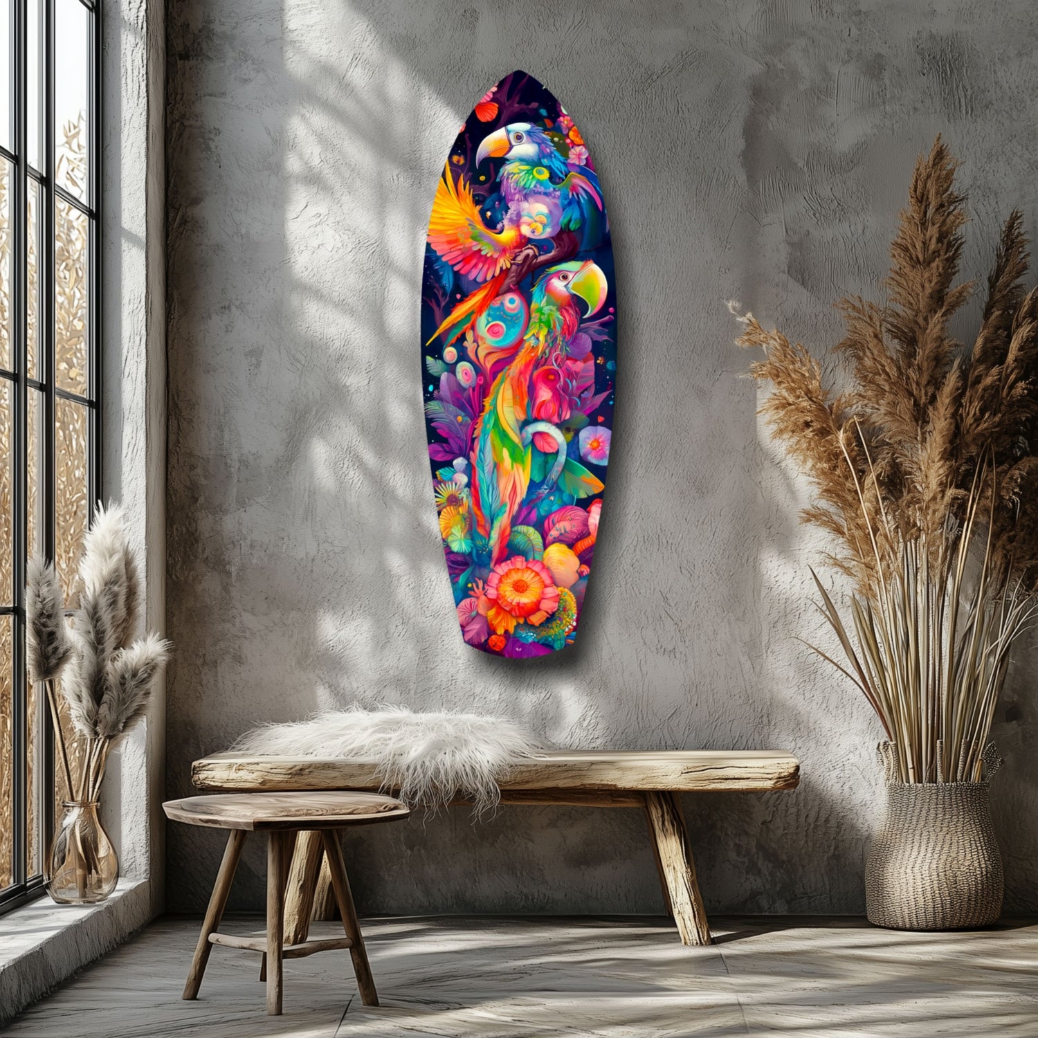 Tropical Symphony Glass Wall Art.
