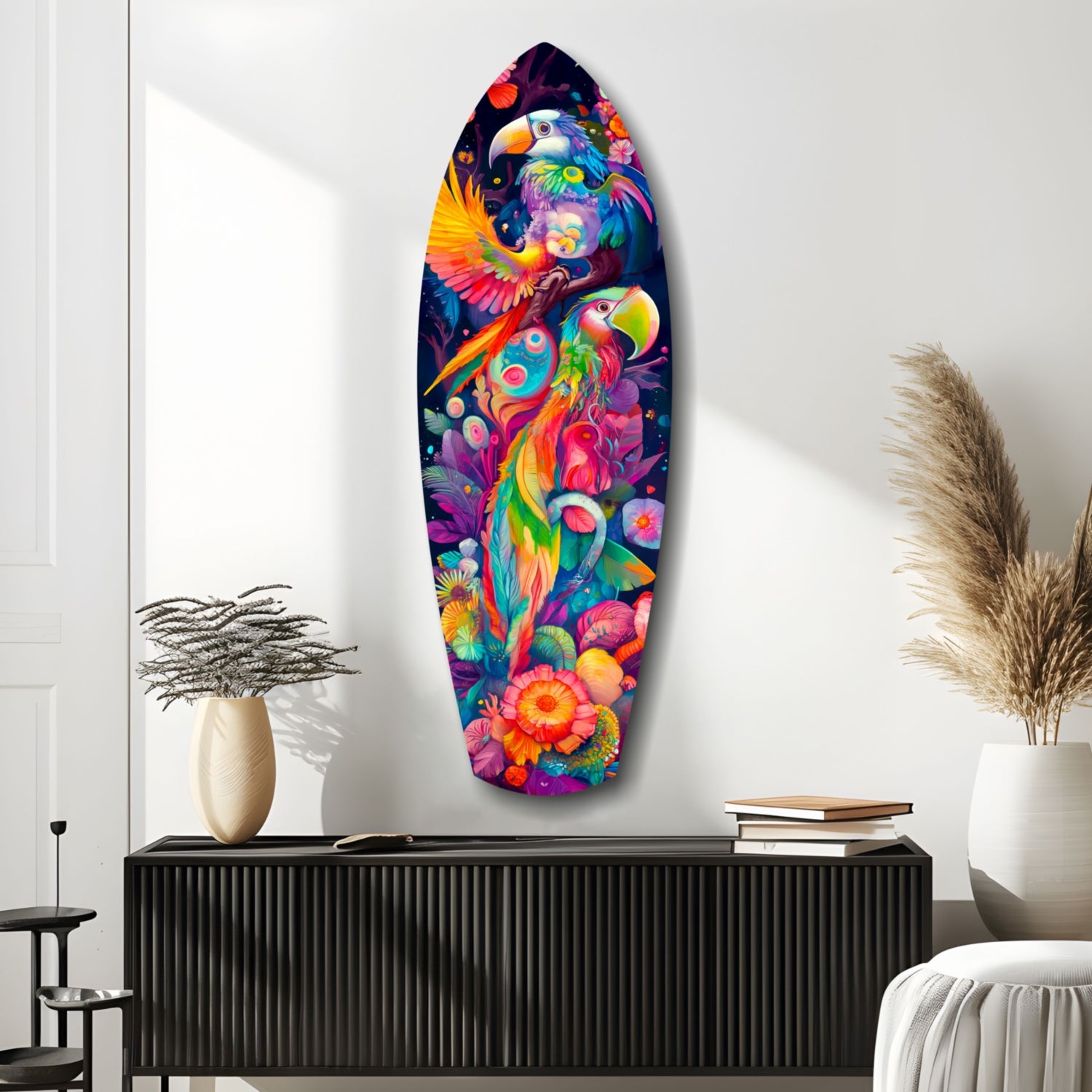 Tropical Symphony Glass Wall Art.