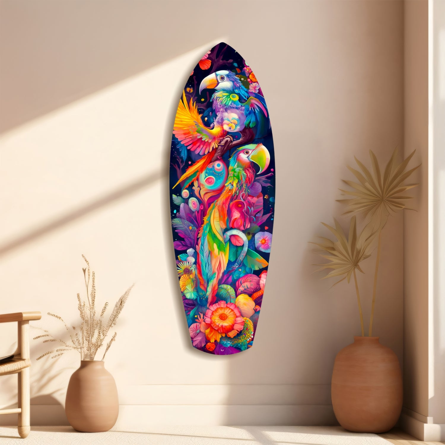 Tropical Symphony Glass Wall Art.