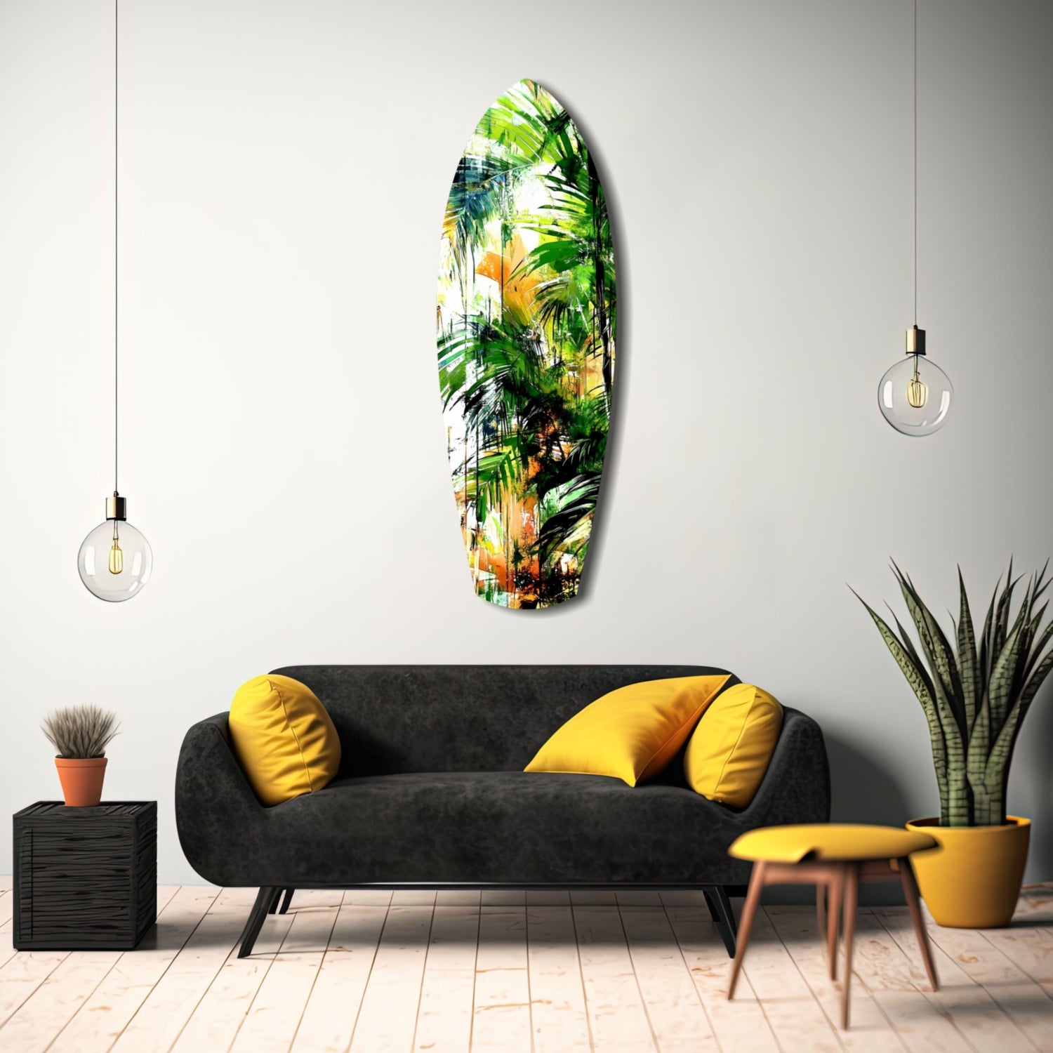 Tropical Forest Glass Wall Art.