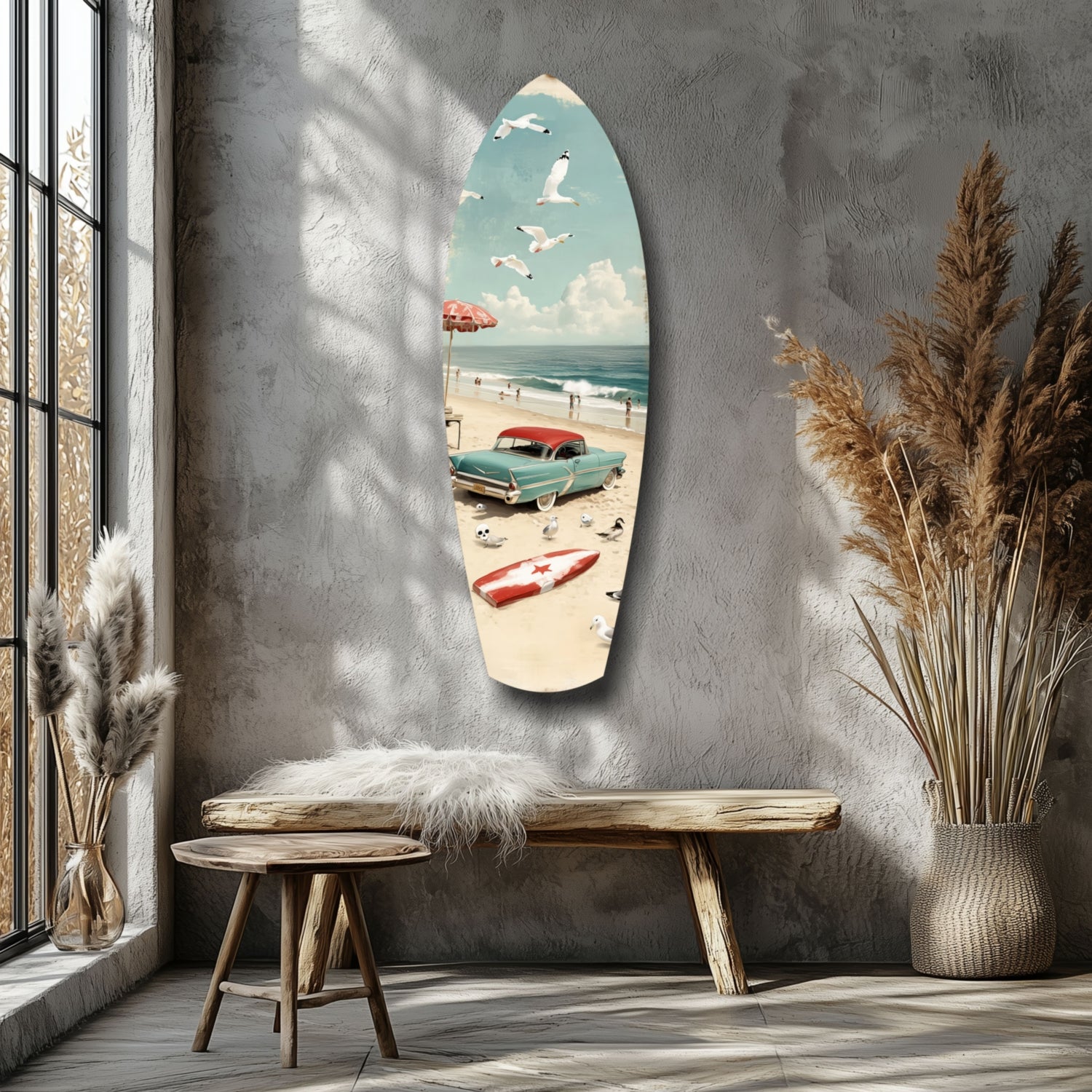 Timeless by the Sea V2 Glass Wall Art.