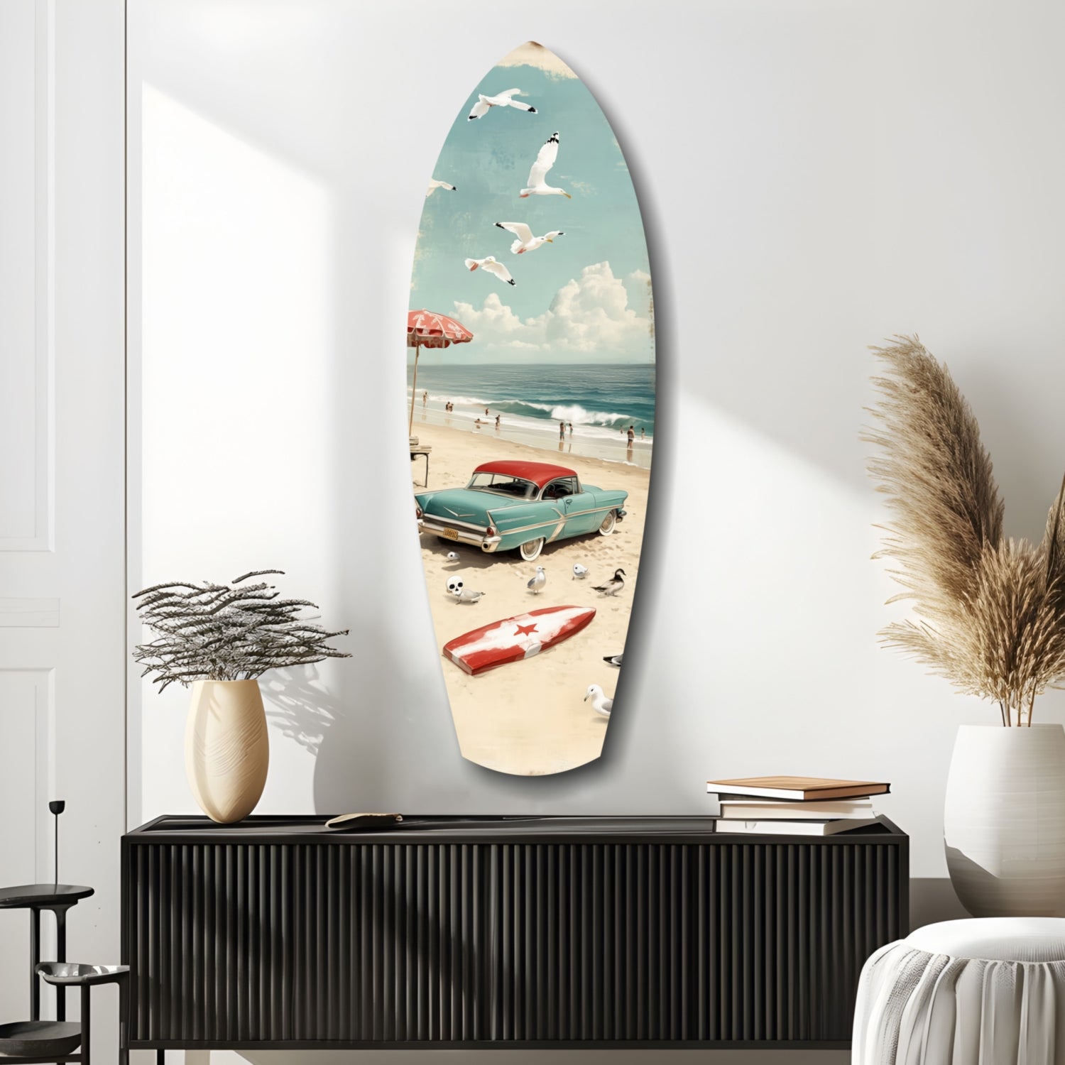 Timeless by the Sea V2 Glass Wall Art.