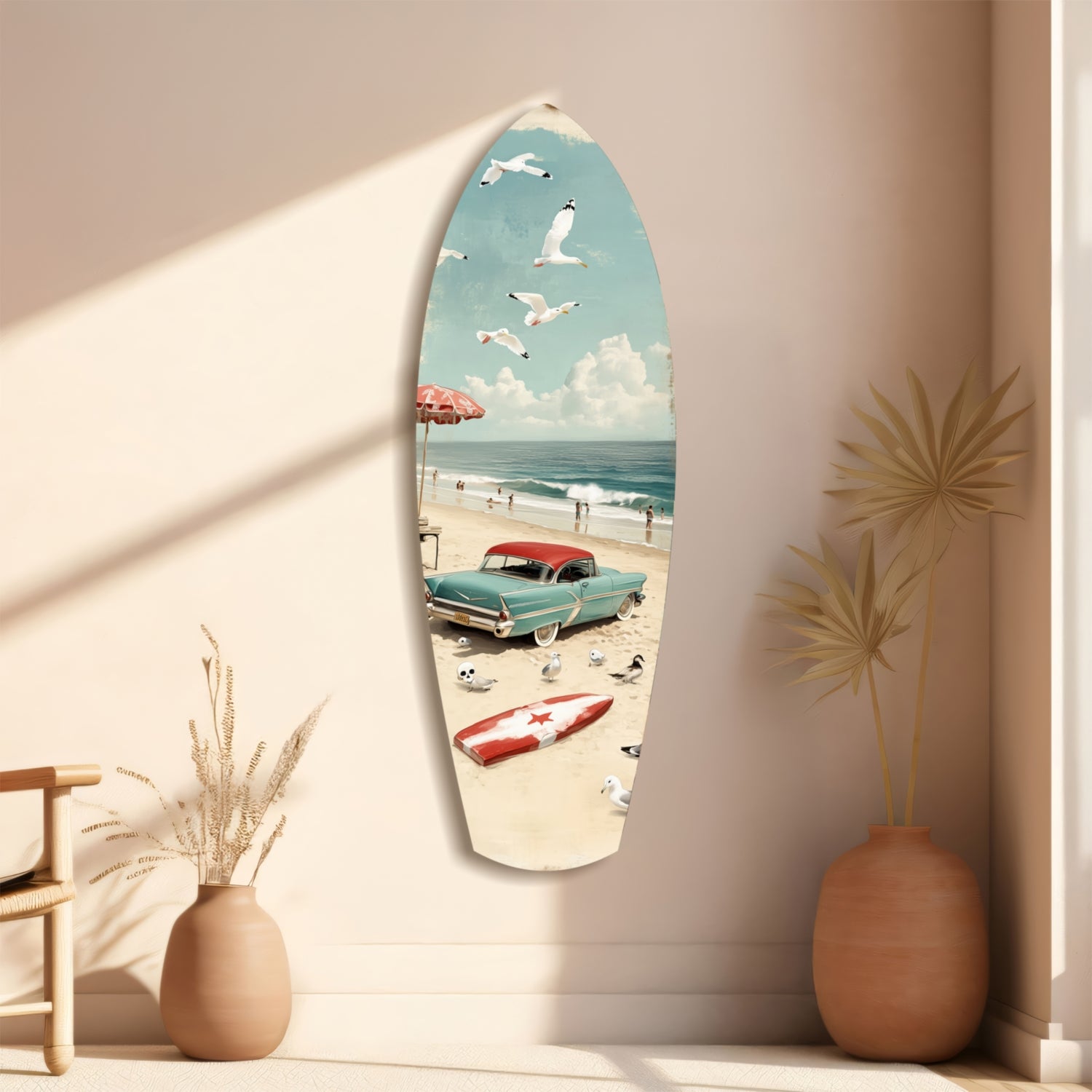 Timeless by the Sea V2 Glass Wall Art.