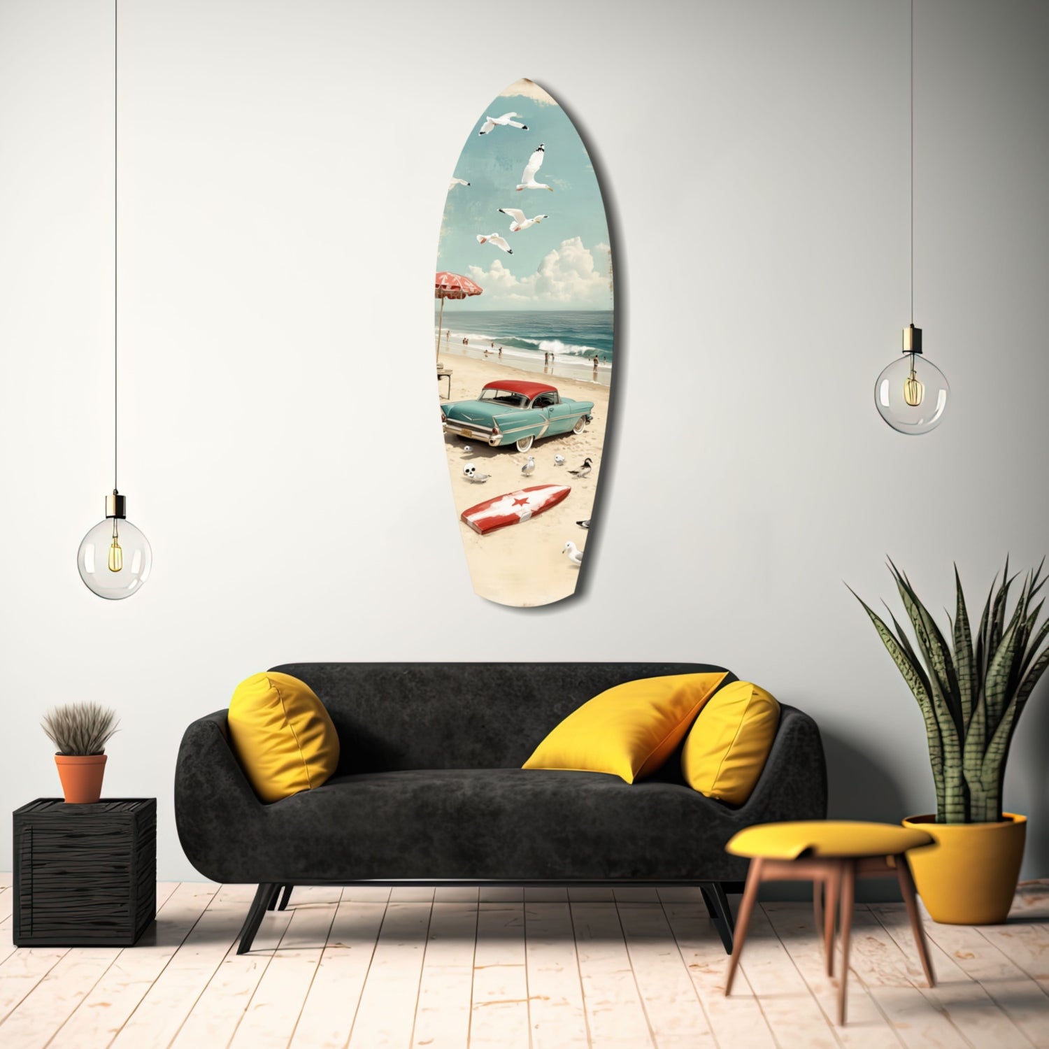 Timeless by the Sea V2 Glass Wall Art.