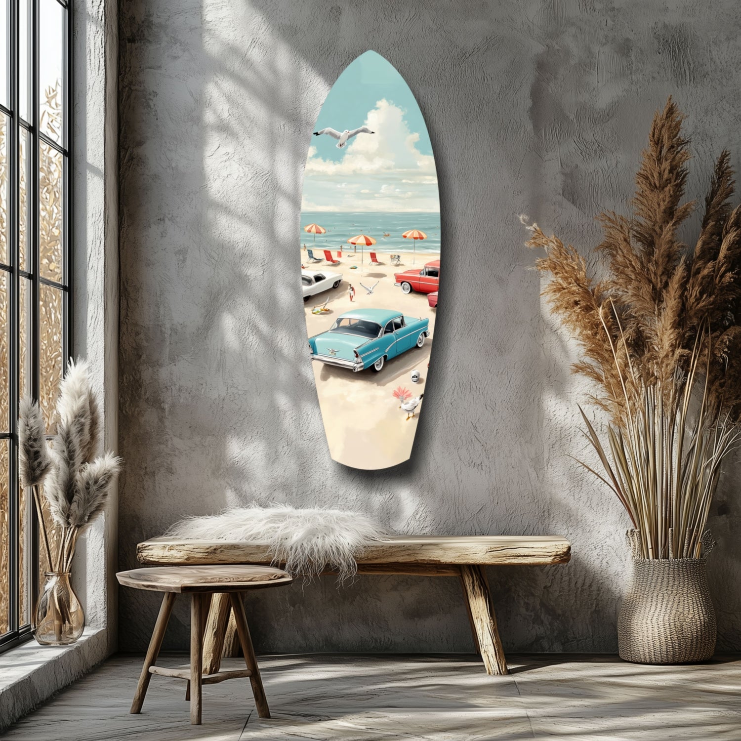 Timeless by the Sea V3 Glass Wall Art.