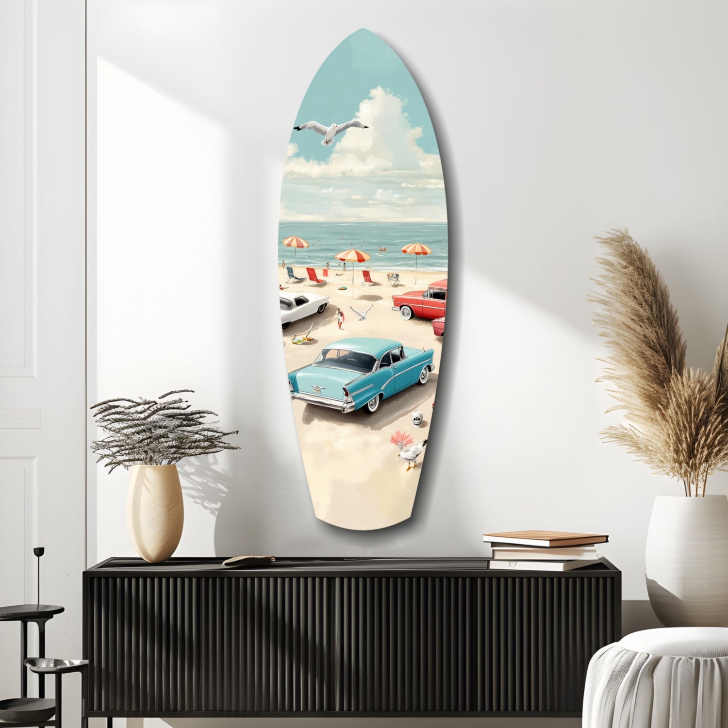 Timeless by the Sea V3 Glass Wall Art.