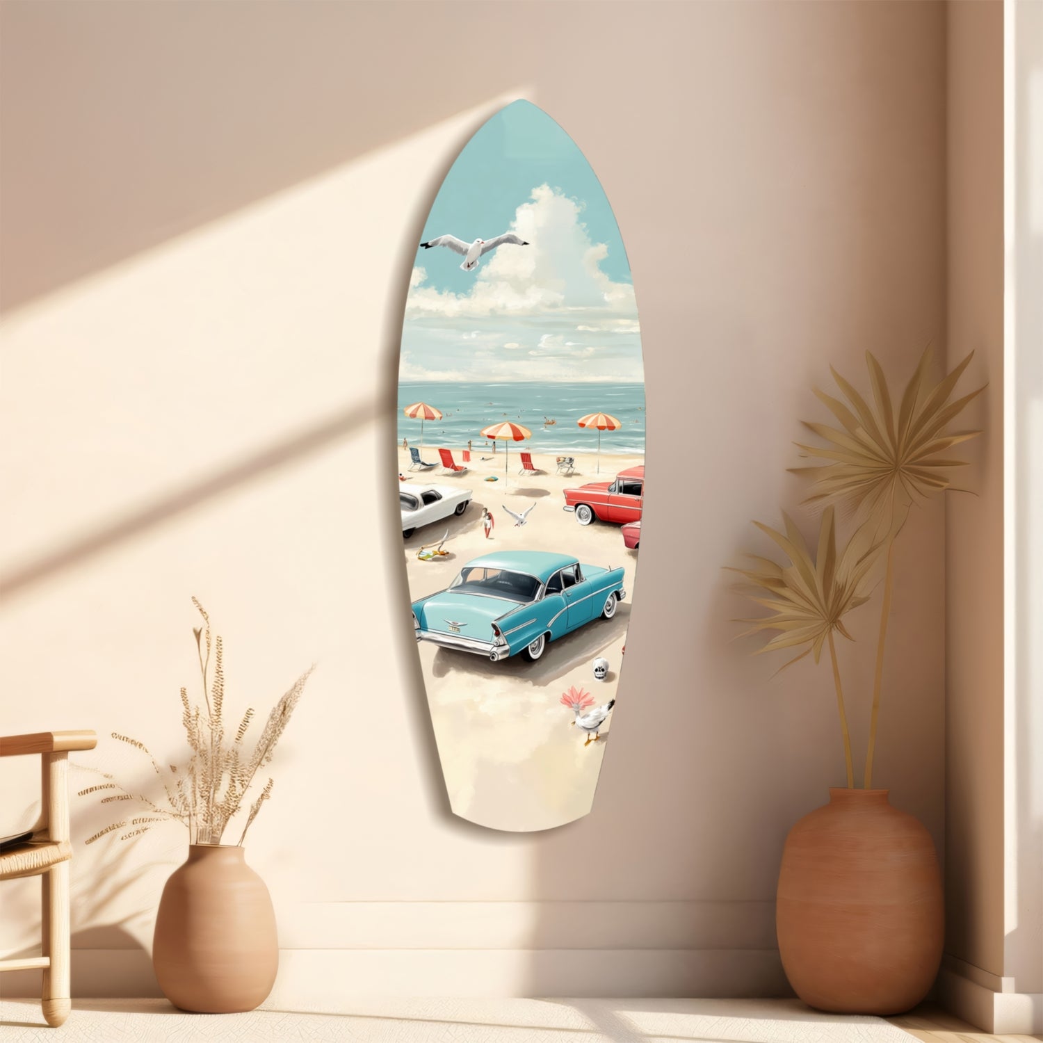 Timeless by the Sea V3 Glass Wall Art.