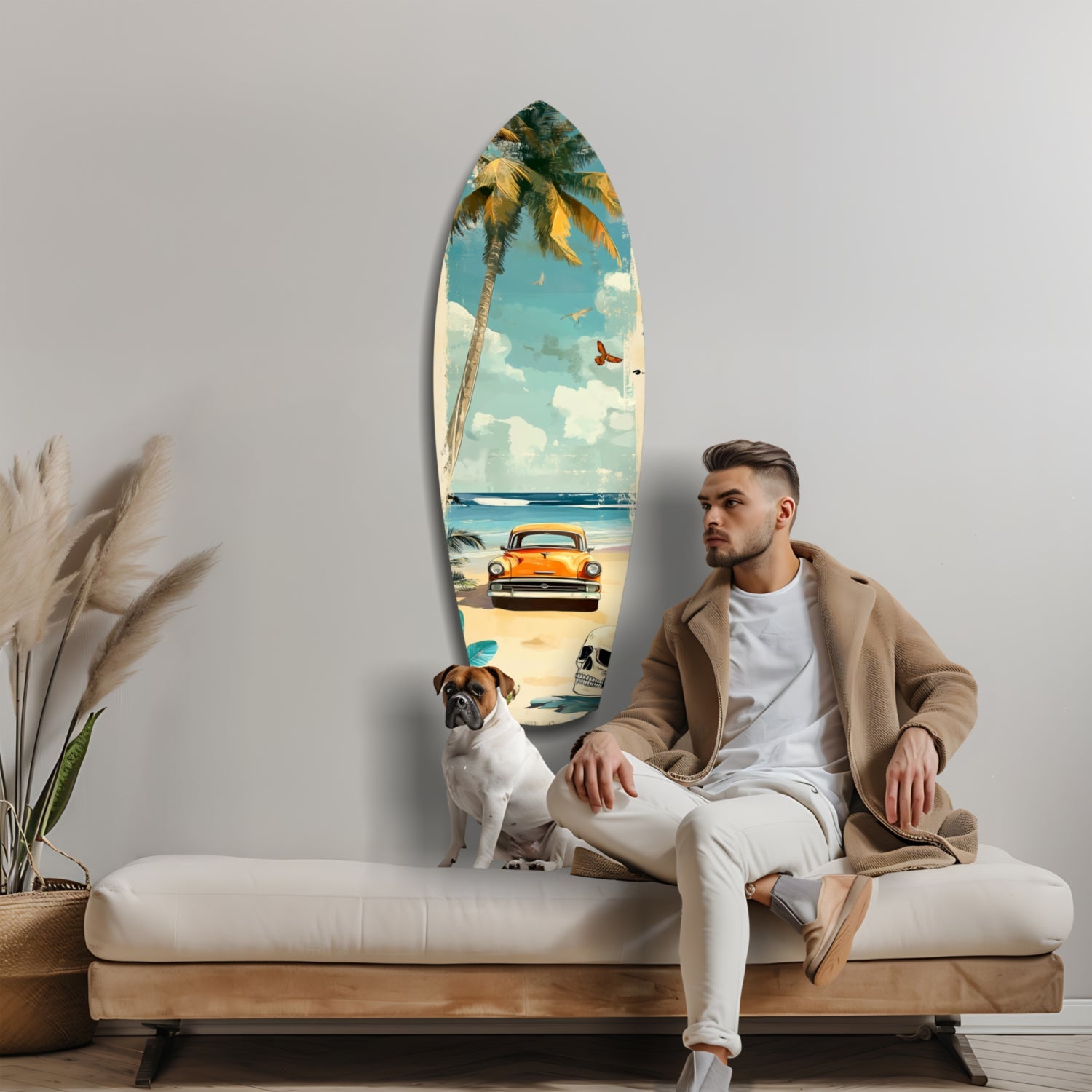 Timeless by the Sea V4 Glass Wall Art.