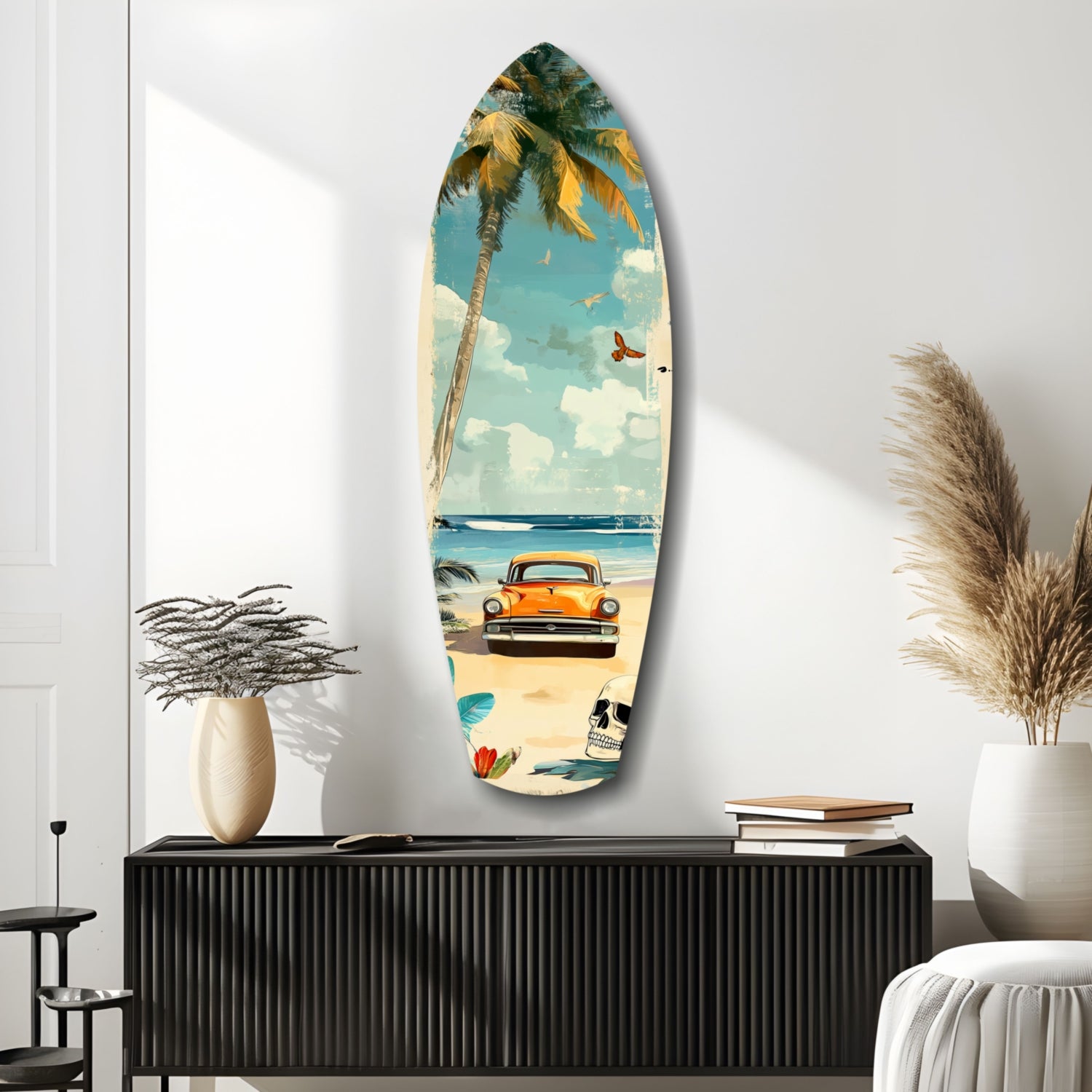Timeless by the Sea V4 Glass Wall Art.