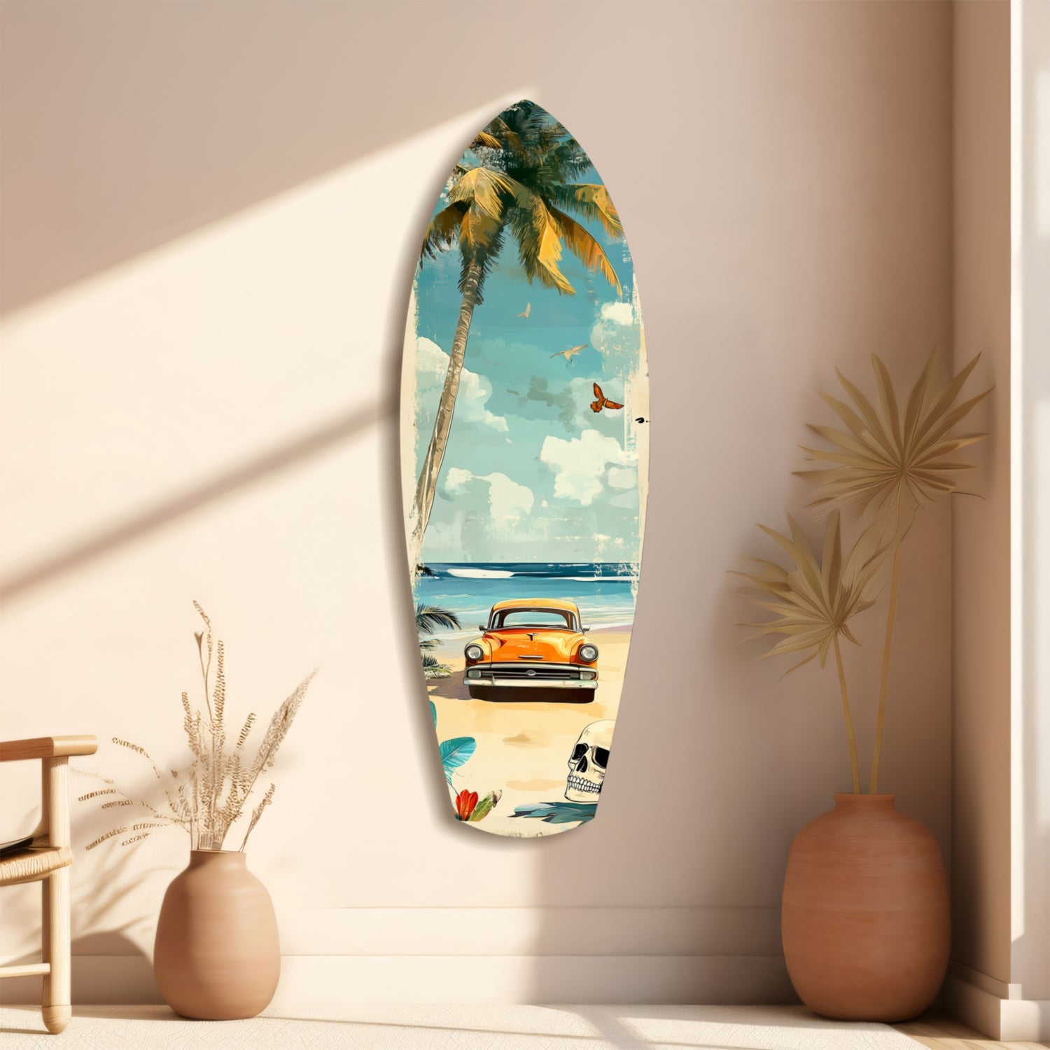 Timeless by the Sea V4 Glass Wall Art.