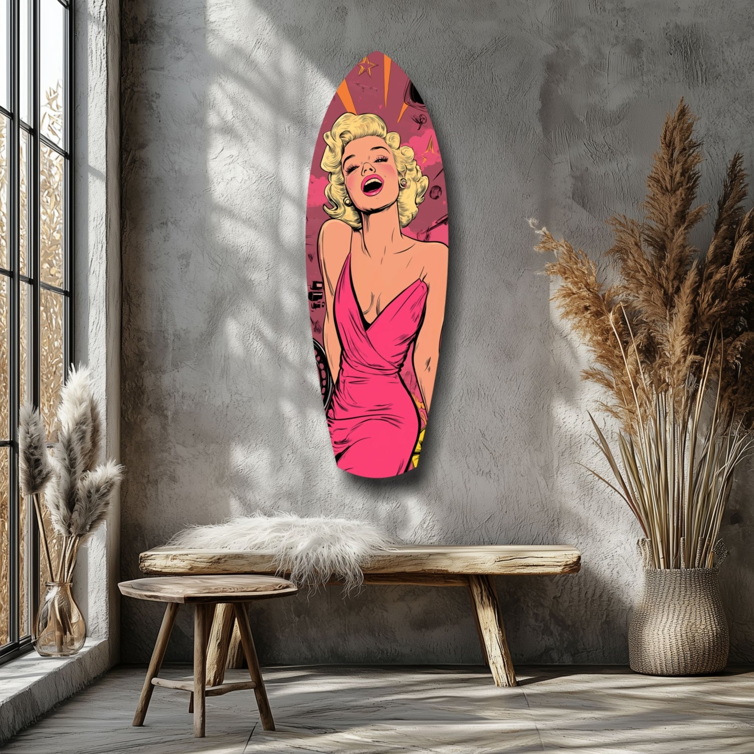 Marilyn Monroe V2 Glass Wall Art.