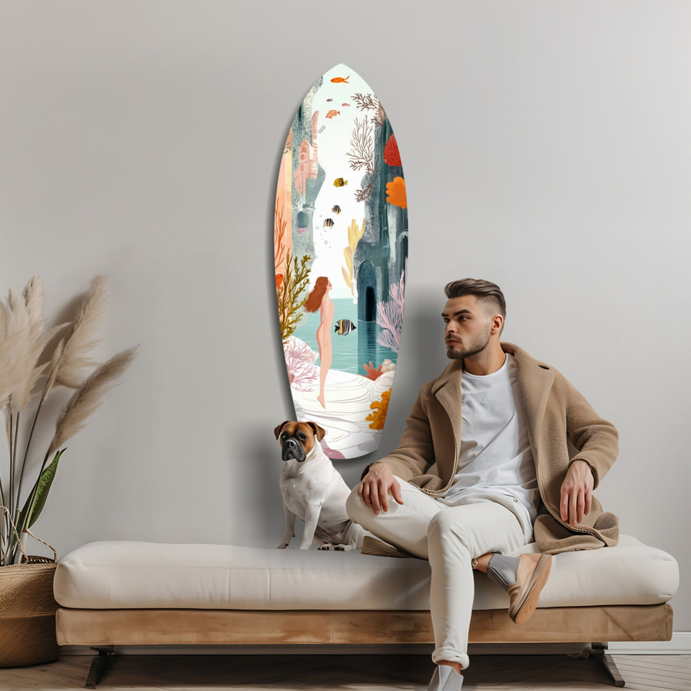 Utopic Seashore Glass Wall Art.