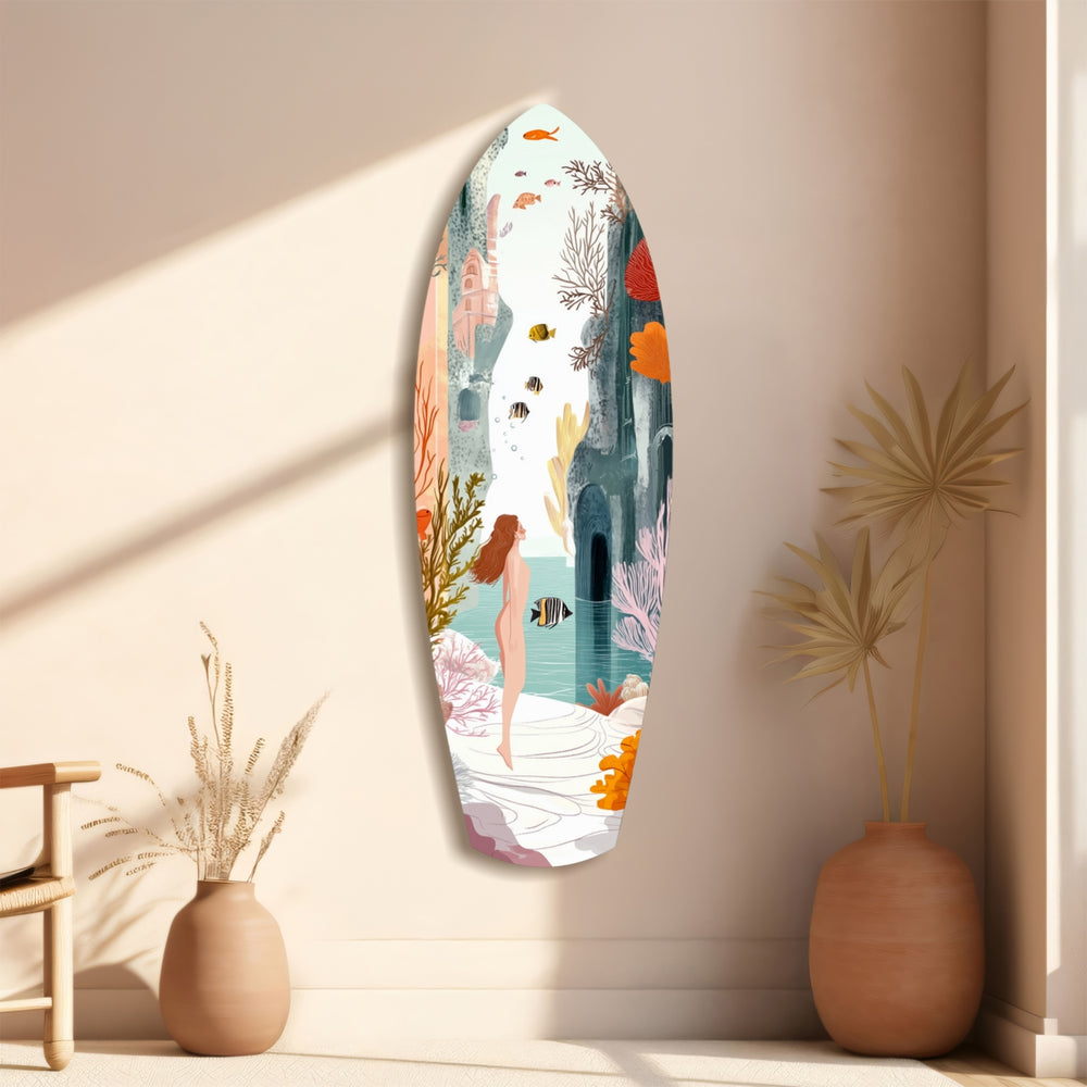 Utopic Seashore Glass Wall Art.