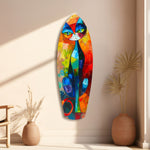 Cubic Cat Glass Wall Art.