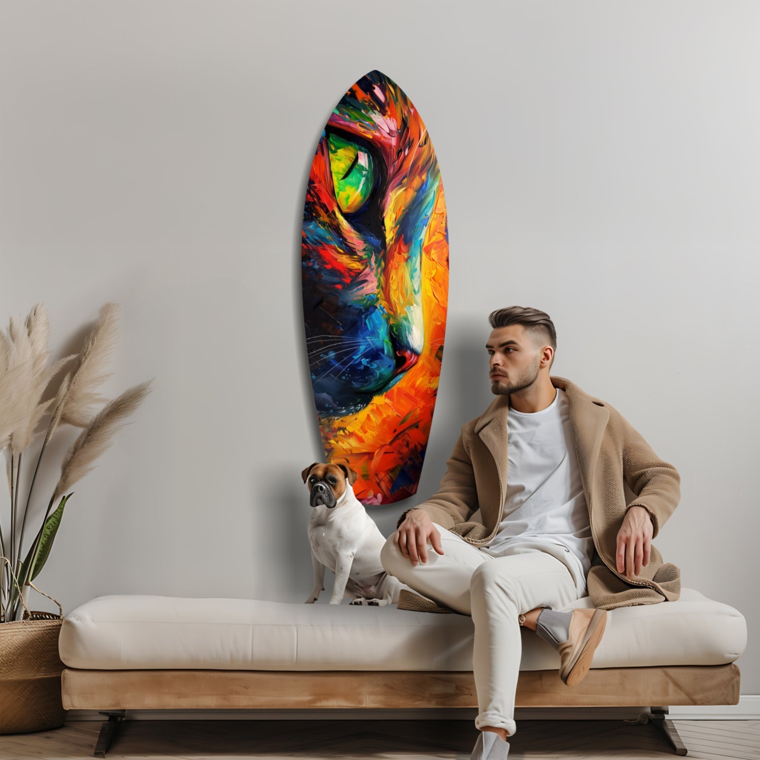 Cat Dream Glass Wall Art.