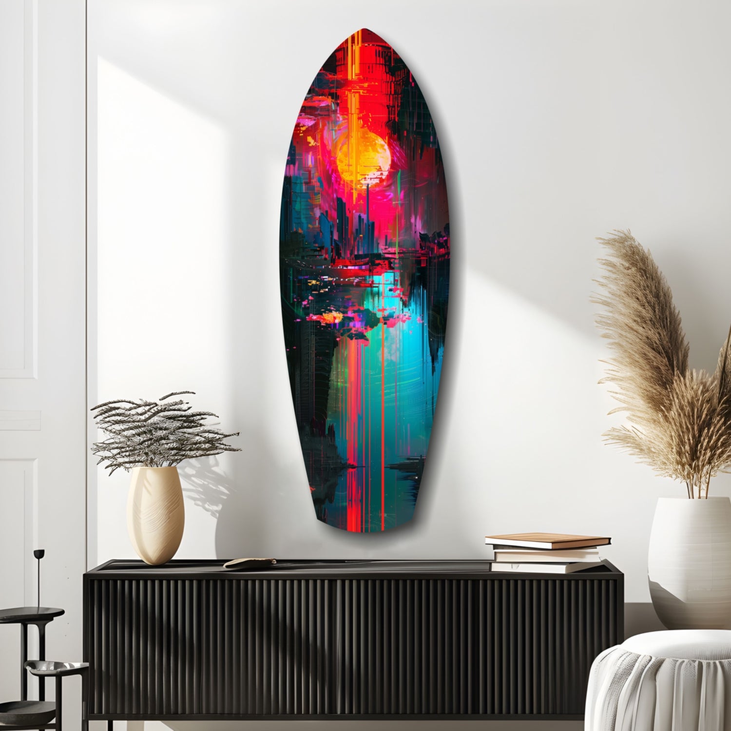 Dark City Glass Wall Art.