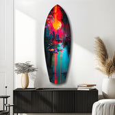 Dark City Glass Wall Art.