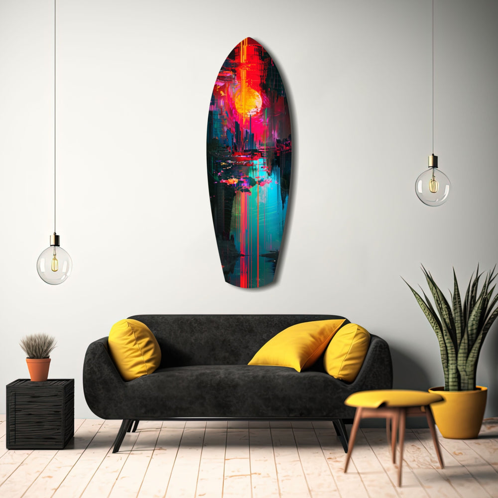 Dark City Glass Wall Art.