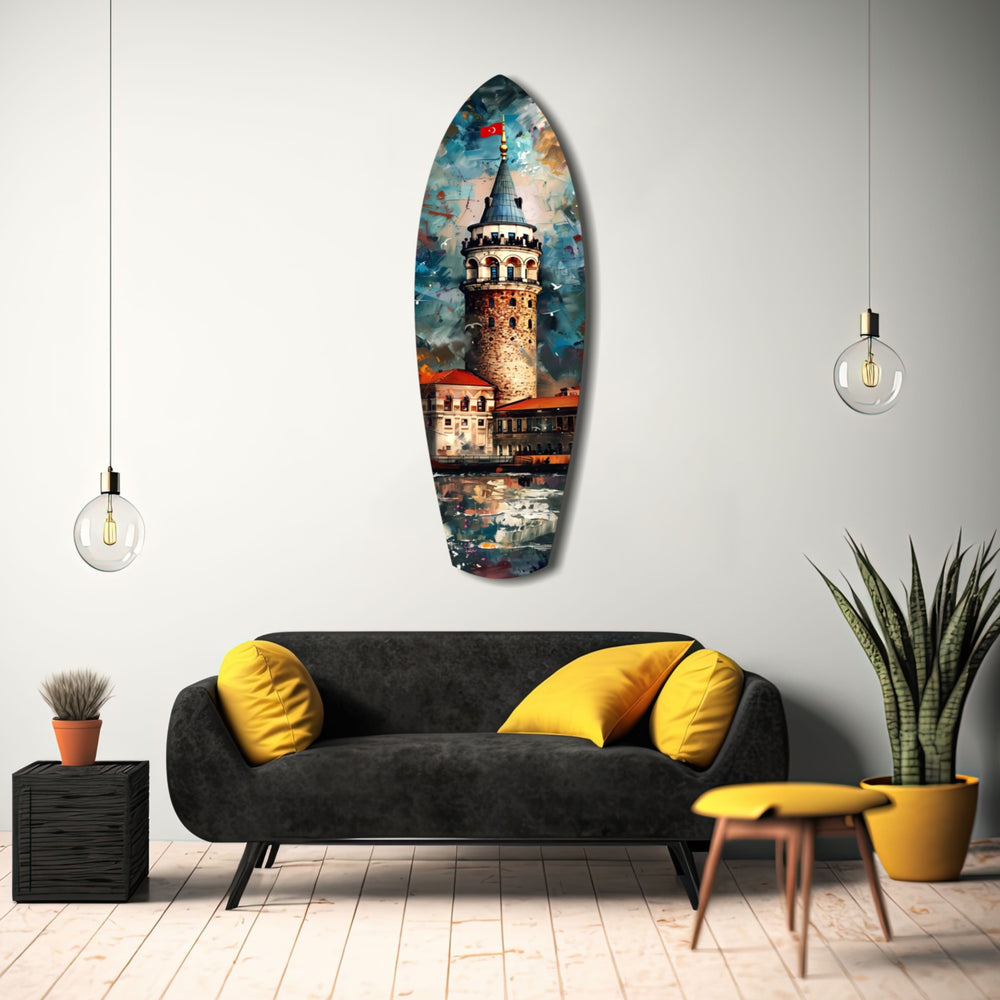 Galata Tower Glass Wall Art.