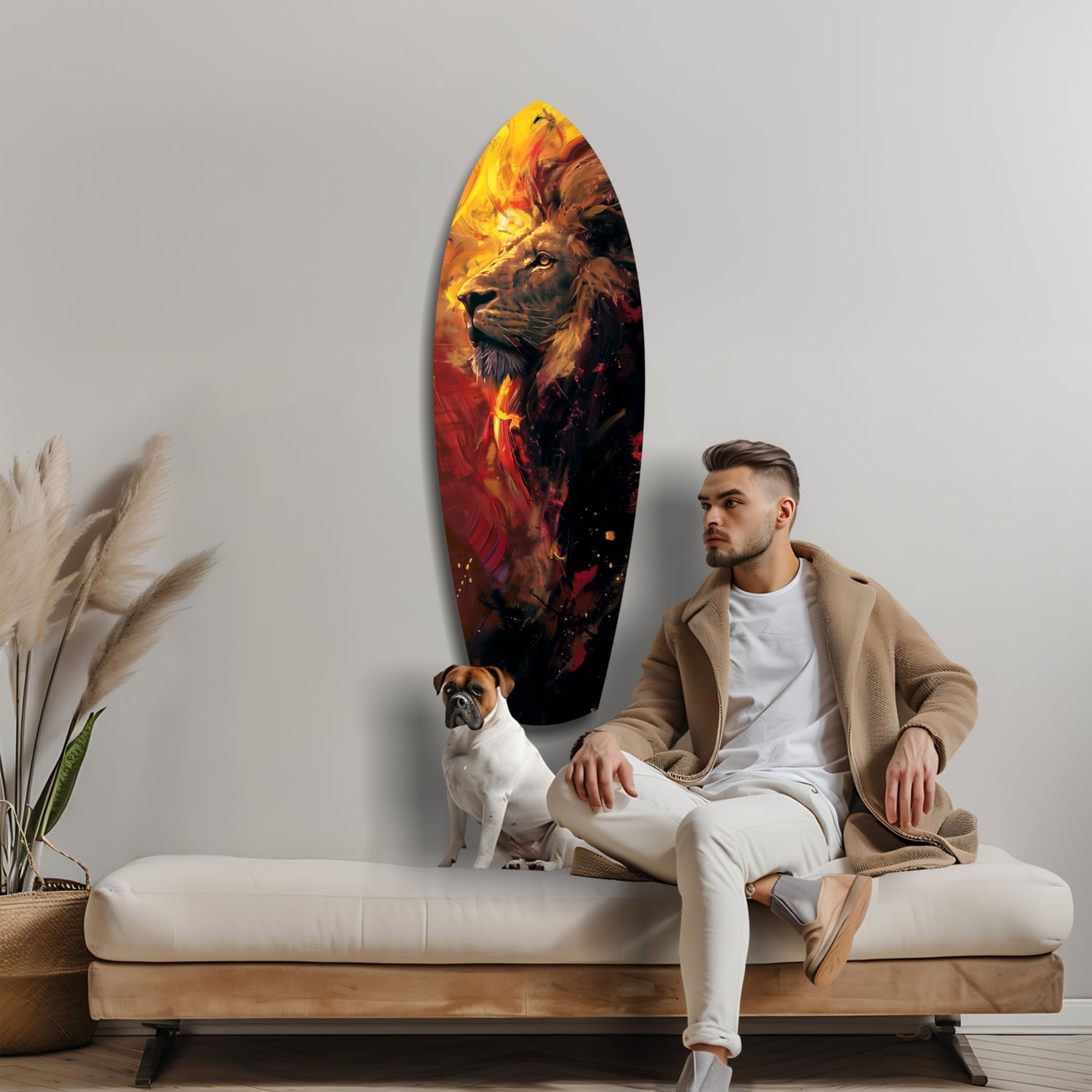 Lion Pride V6 Glass Wall Art.