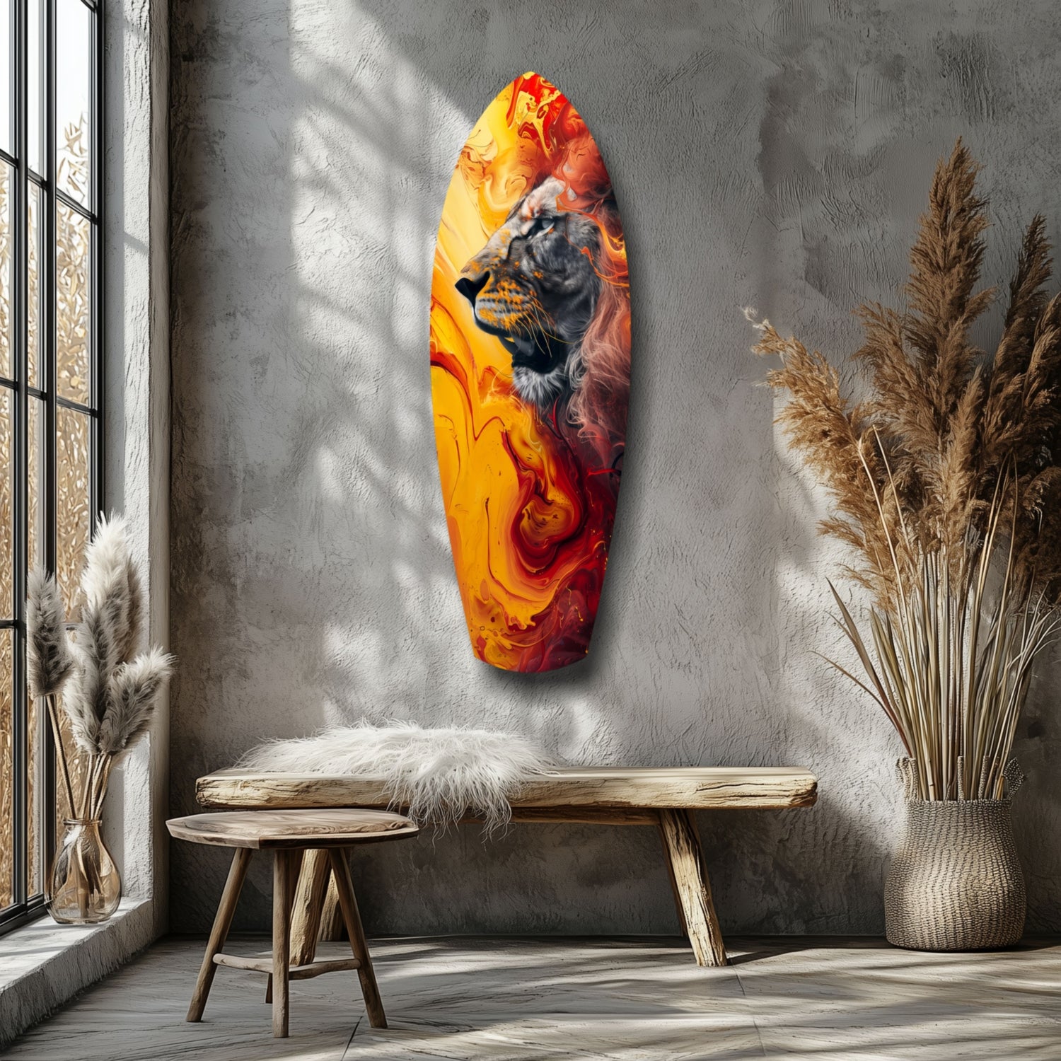 Lion Pride V7 Glass Wall Art.