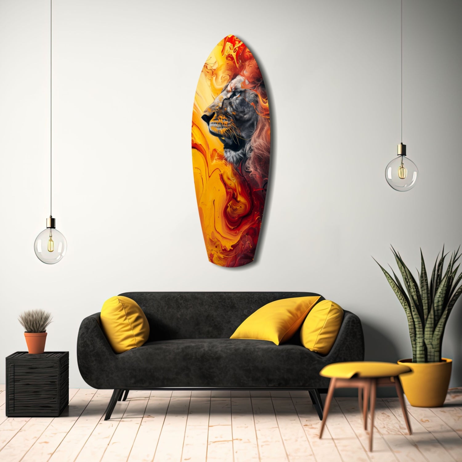 Lion Pride V7 Glass Wall Art.