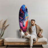 Alone Wolf V1 Glass Wall Art.