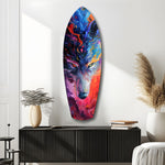 Alone Wolf V1 Glass Wall Art.