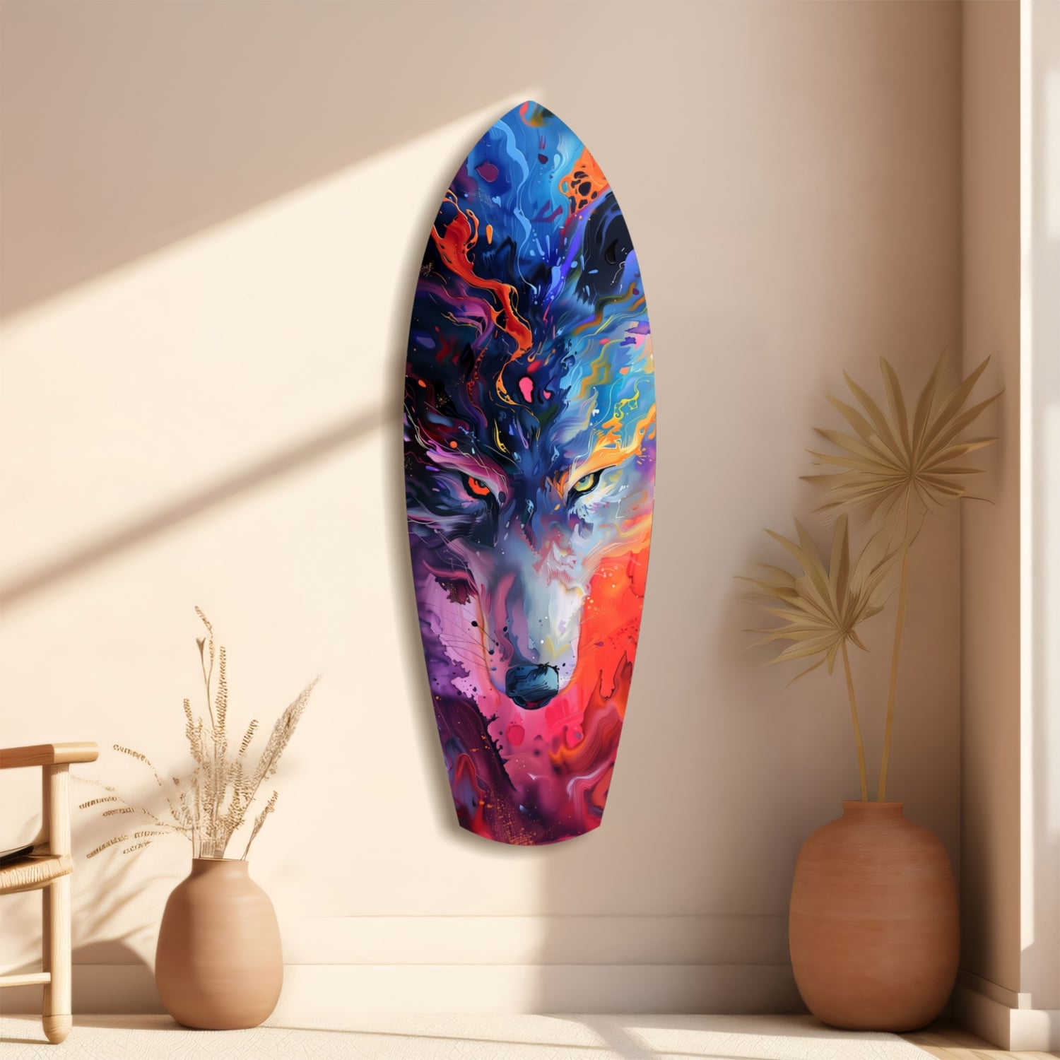 Alone Wolf V1 Glass Wall Art.