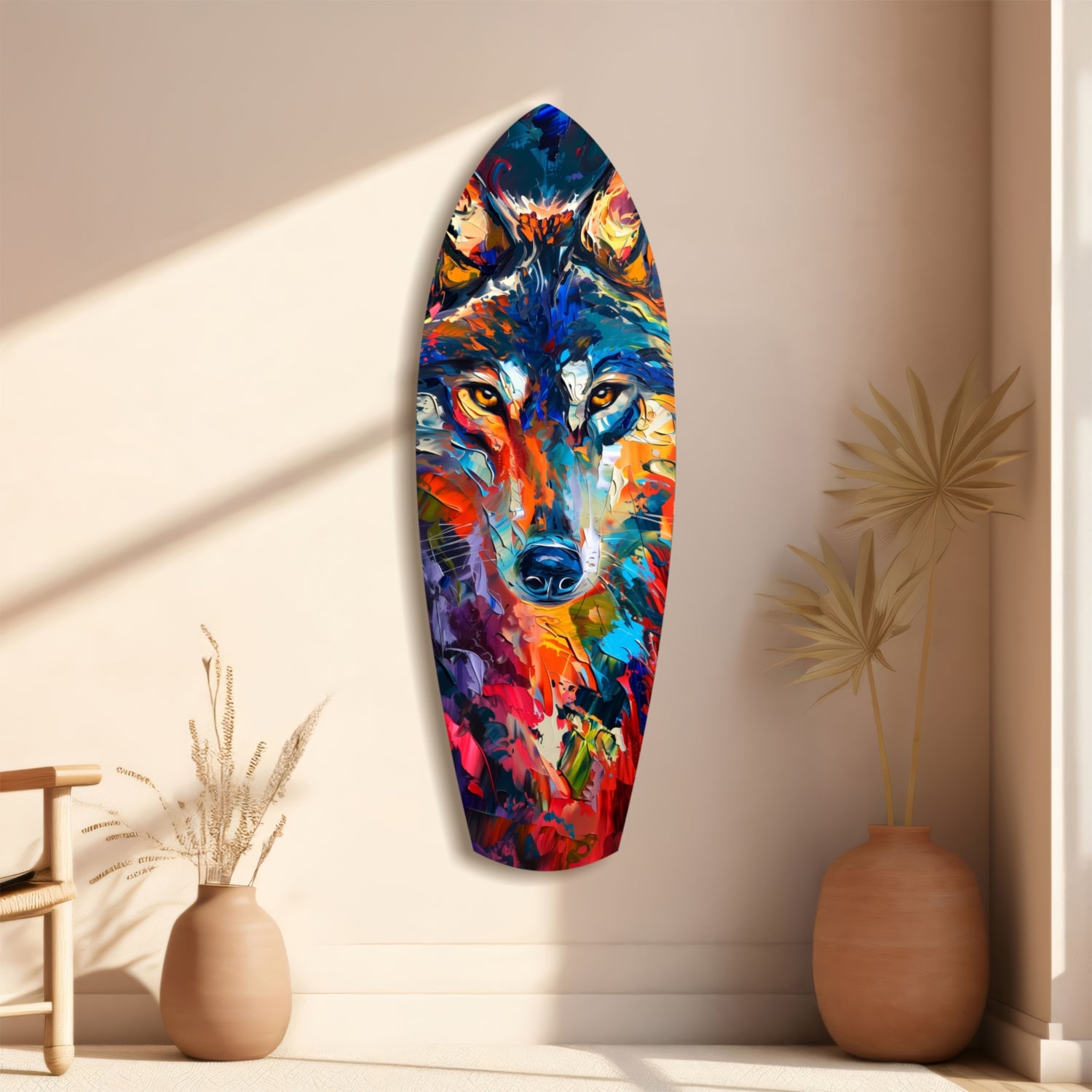Alone Wolf V2 Glass Wall Art.