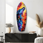 Alone Wolf V4 Glass Wall Art.