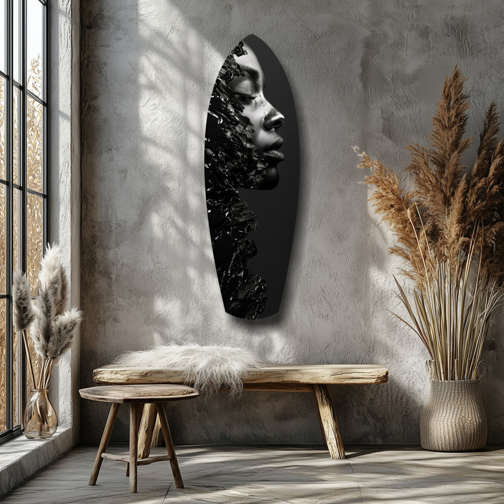 Graphite Glass Wall Art.