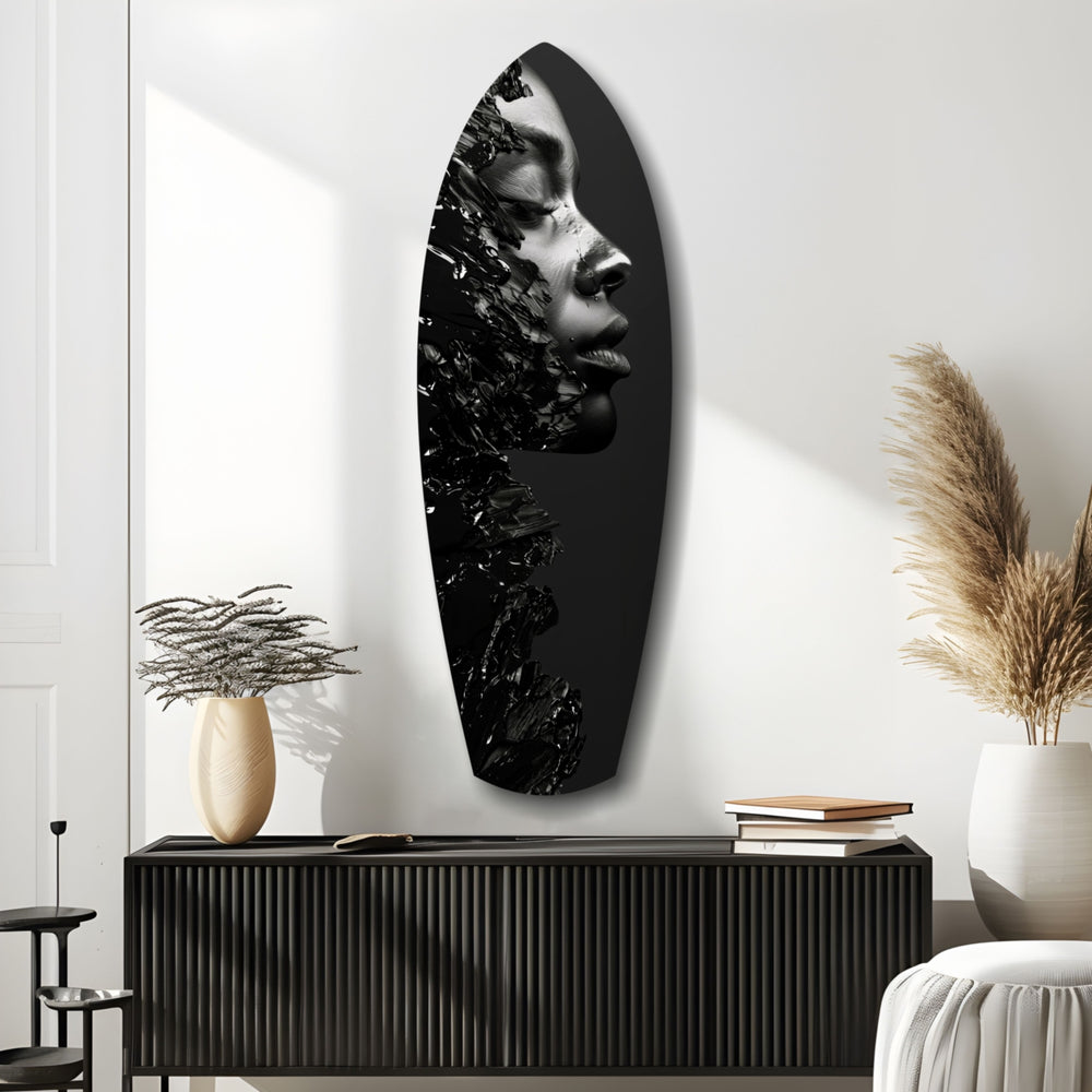 Graphite Glass Wall Art.
