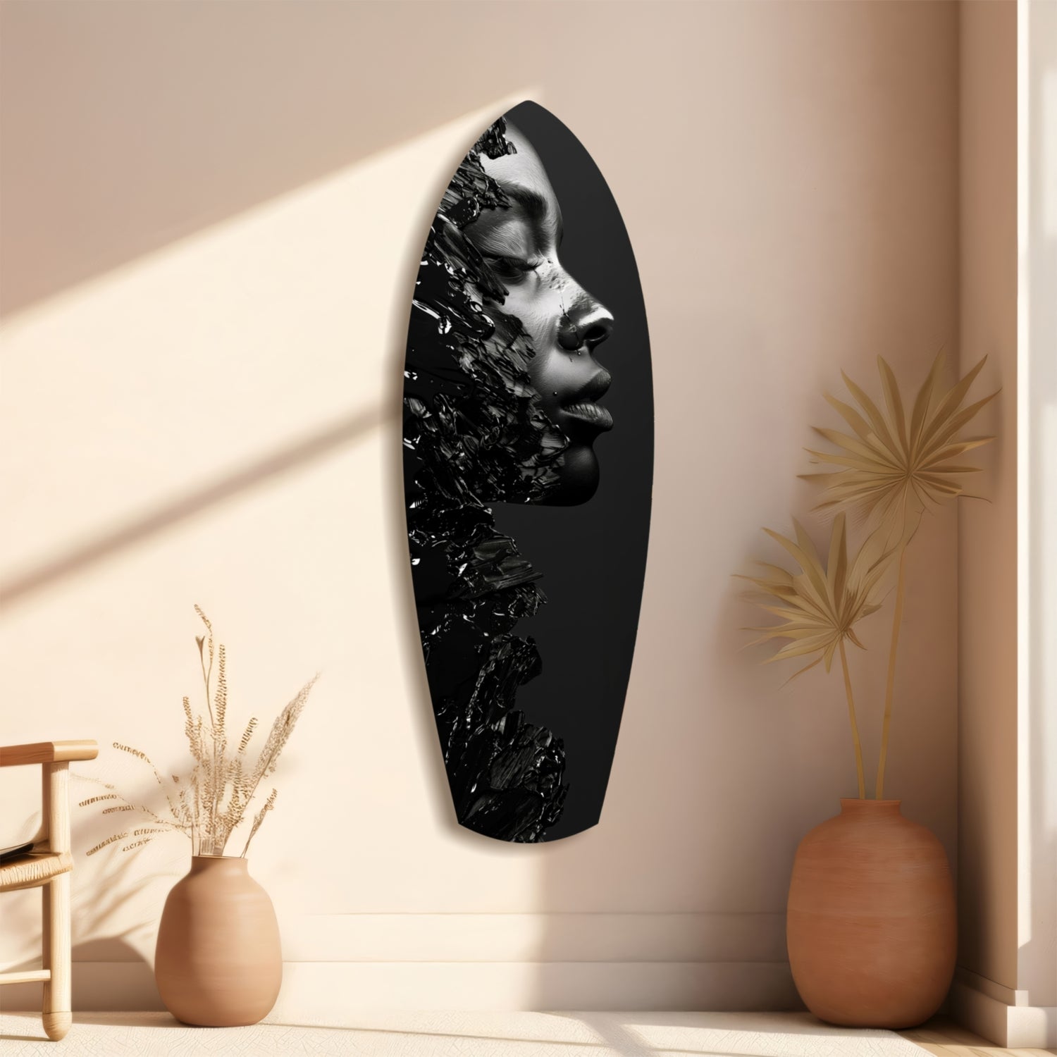 Graphite Glass Wall Art.