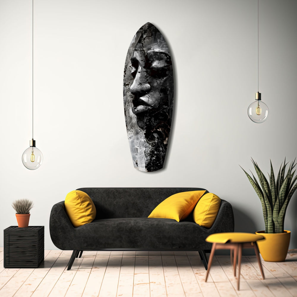 Graphite Woman Glass Wall Art.