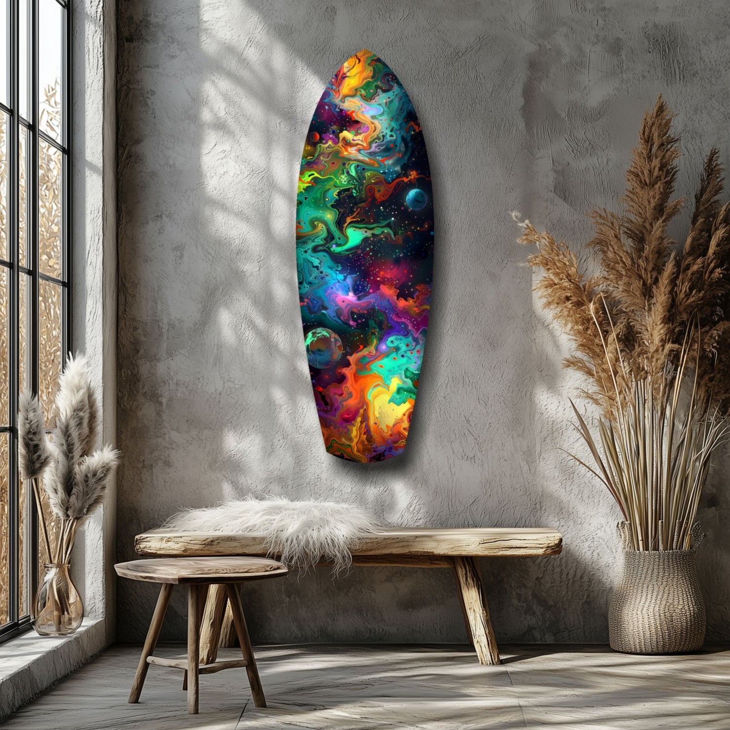 Kinetic Cosmos Glass Wall Art.