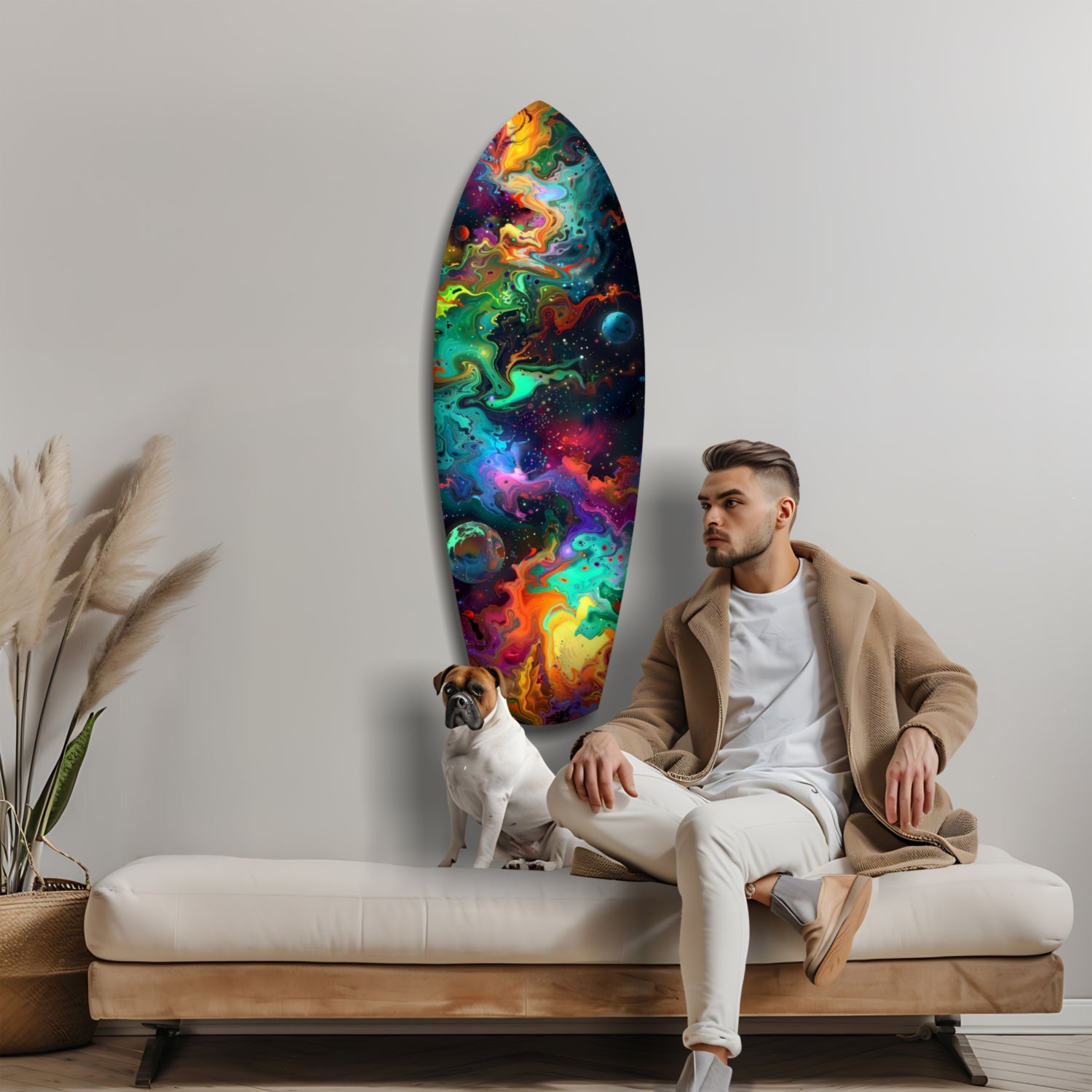 Kinetic Cosmos Glass Wall Art.