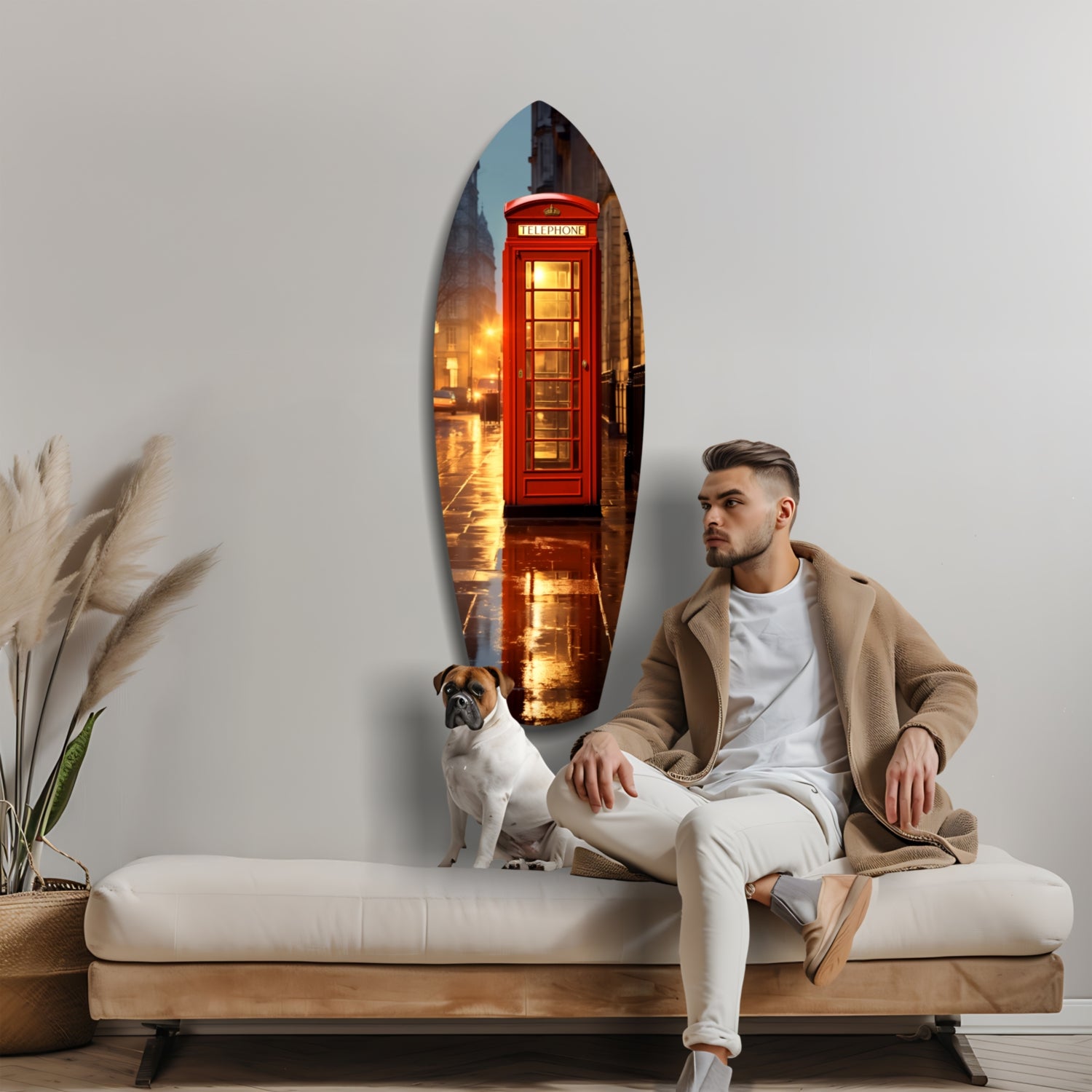 London Phone Booth Glass Wall Art.