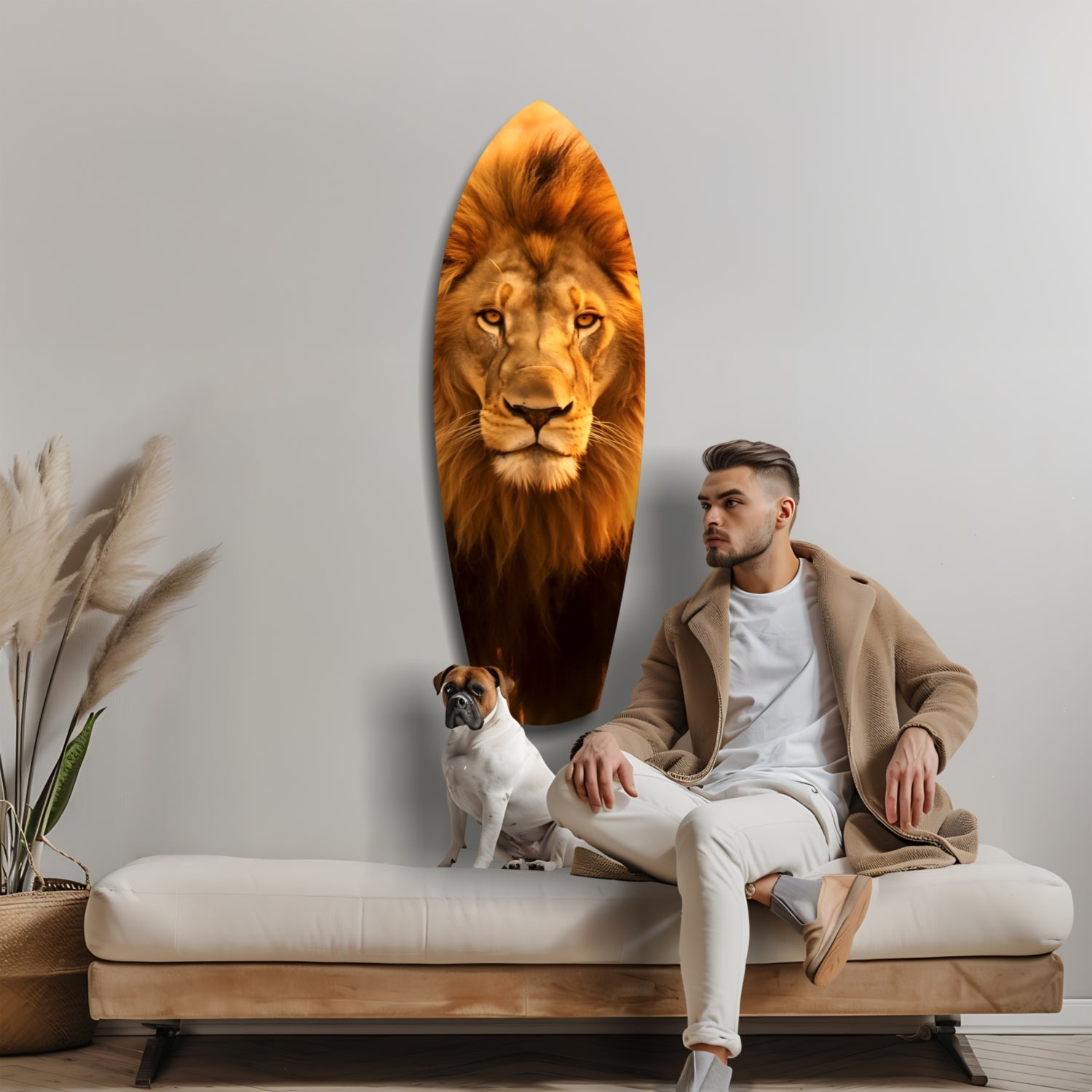 Mr Lion Glass Wall Art.