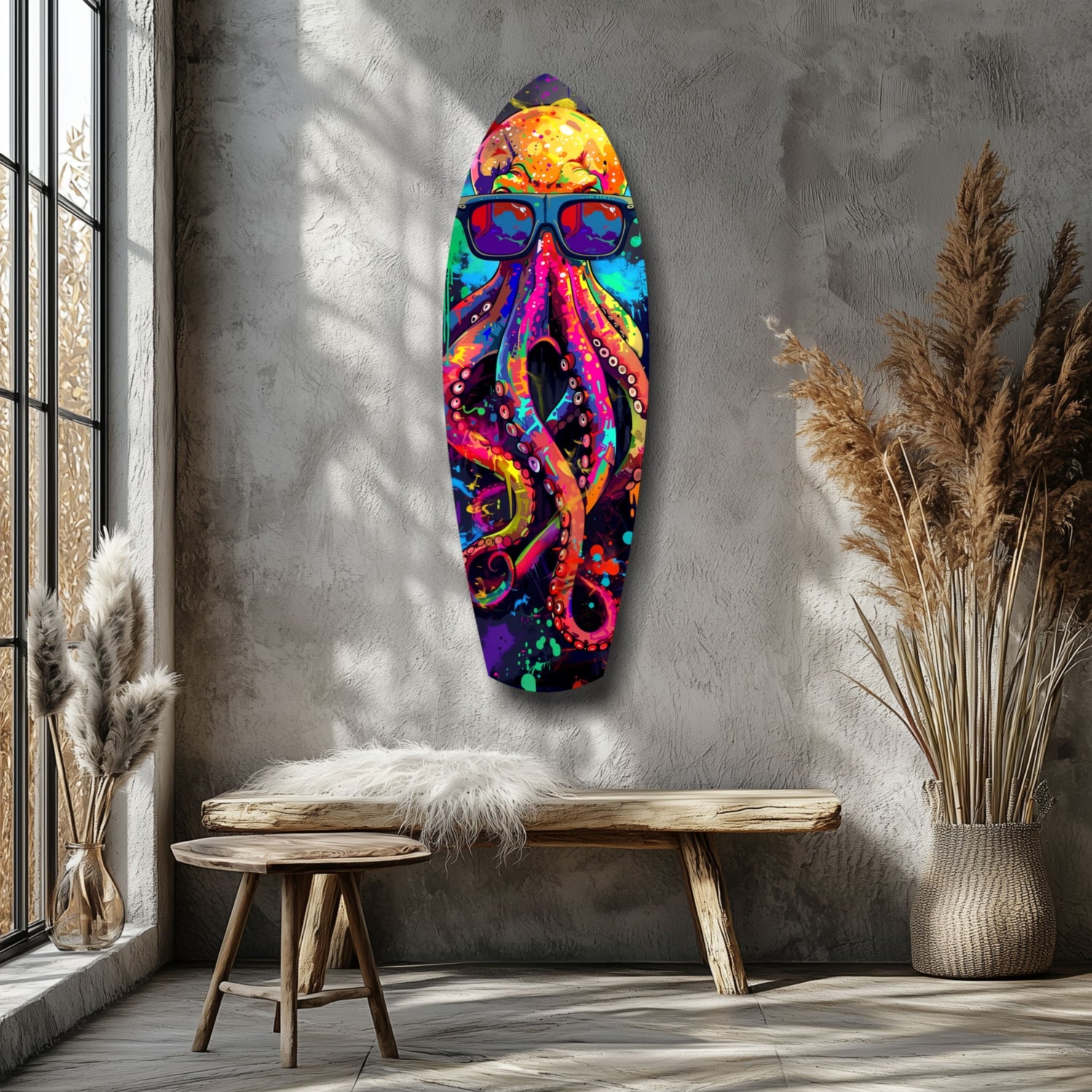 Mr Octopus Glass Wall Art.