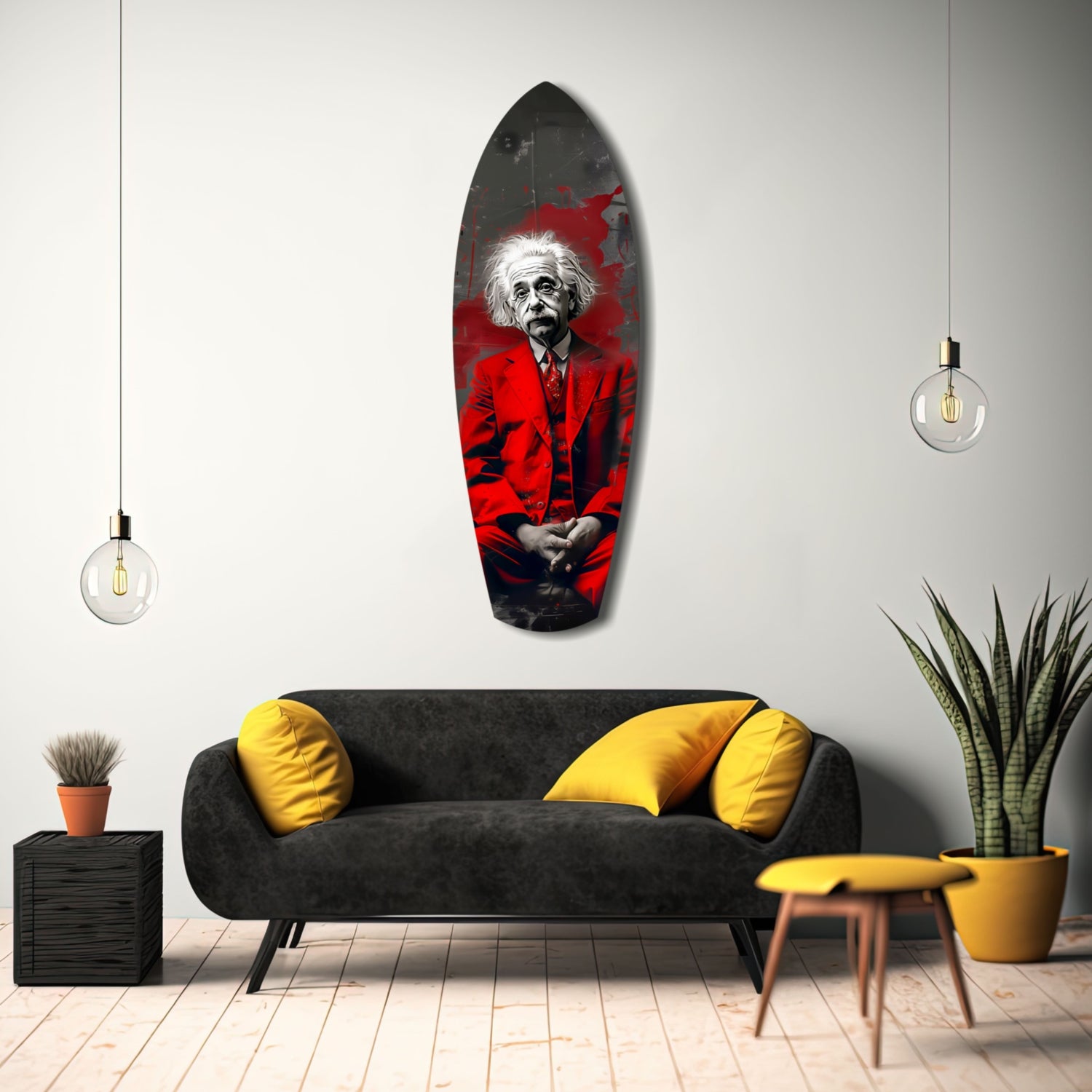 Einstein Mood V2 Glass Wall Art.