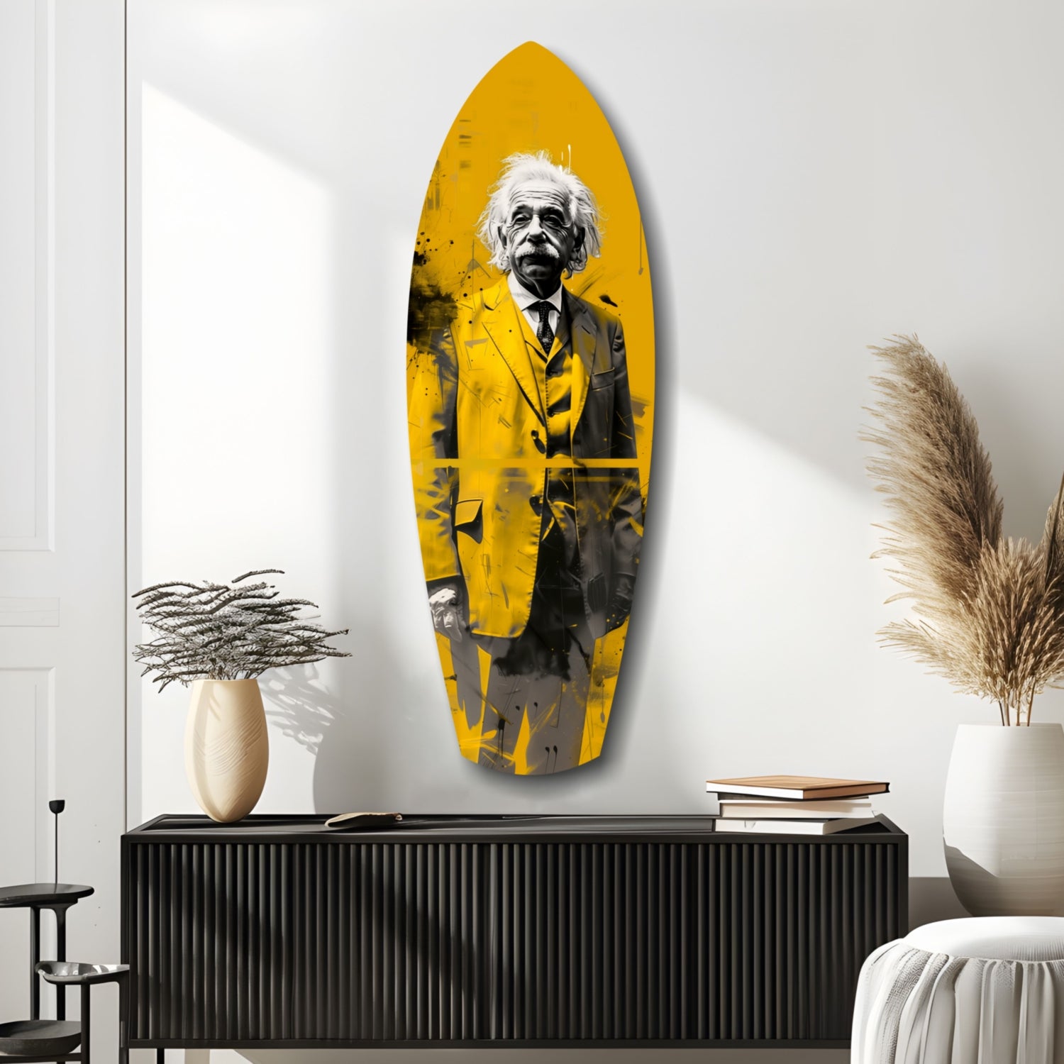 Einstein Posing Glass Wall Art.